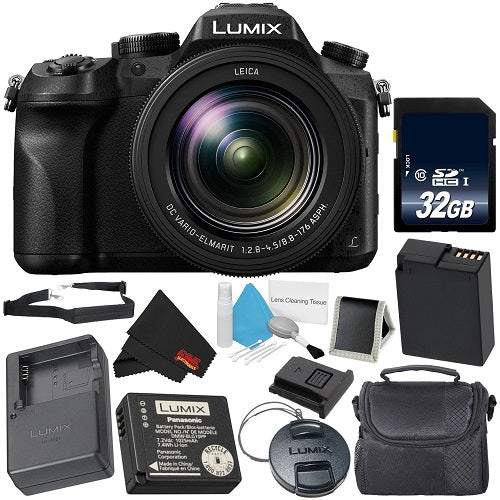 PANASONIC LUMIX DMC-FZ2500 4K Point and Shoot Camera w/20X Leica DC Vario-ELMARIT F2.8-4.5 Lens - International Version Starter Bundle Panasonic