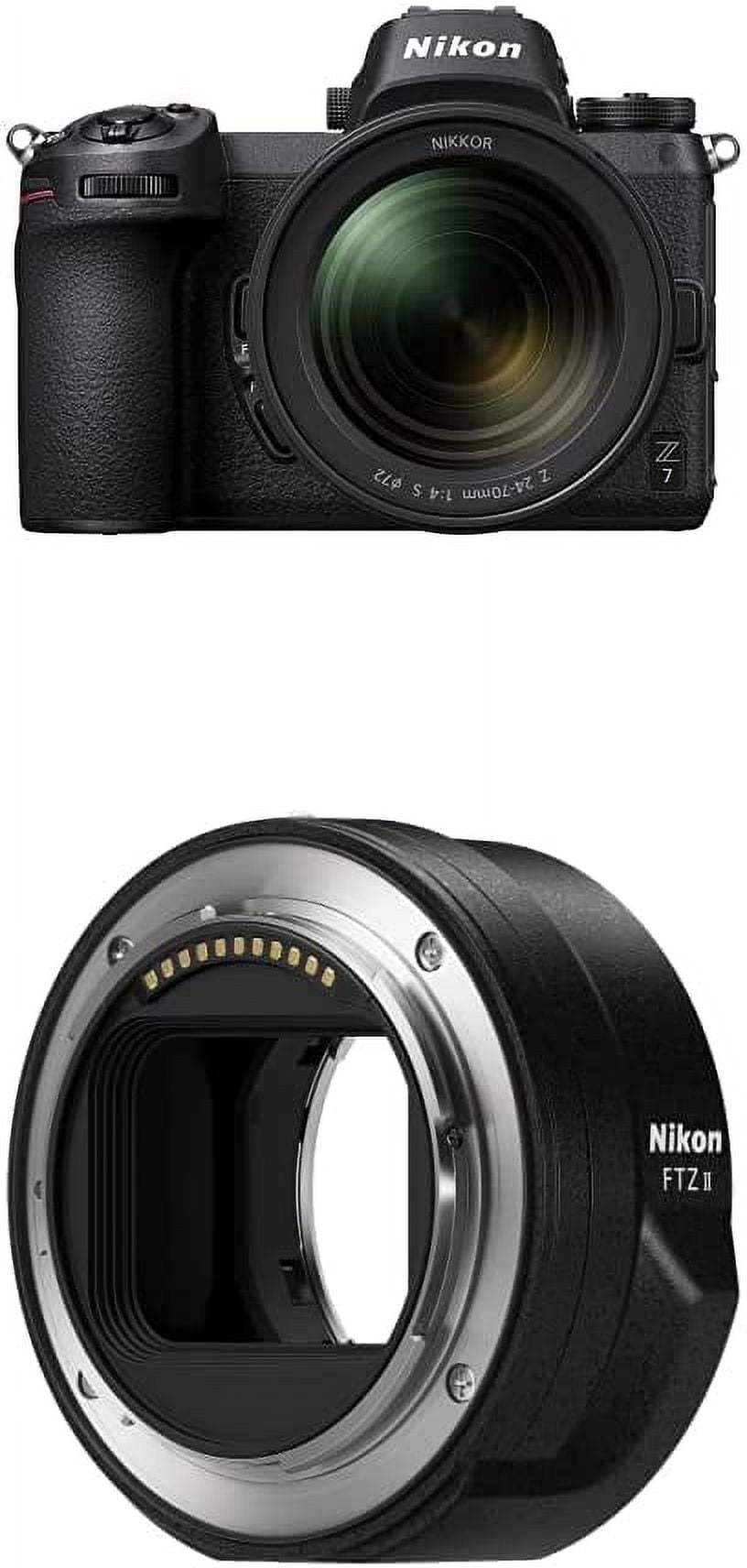 Nikon Z7 FX-Format Mirrorless Camera Body w/NIKKOR Z 24-70mm f/4 S with Nikon Mount Adapter FTZ II Nikon