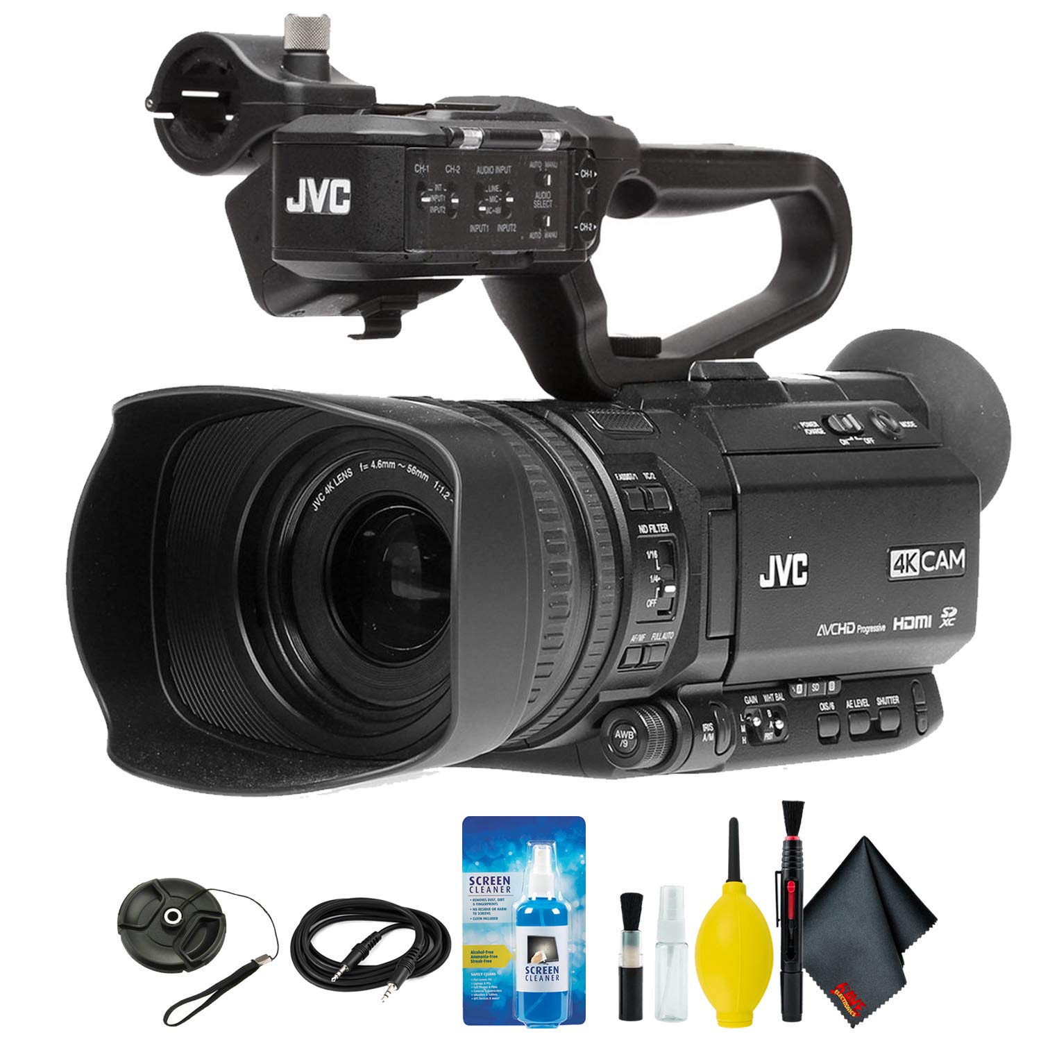 JVC GY-HM180 Ultra HD 4K Camcorder with HD-SDI Camera Only Bundle Kit JVC