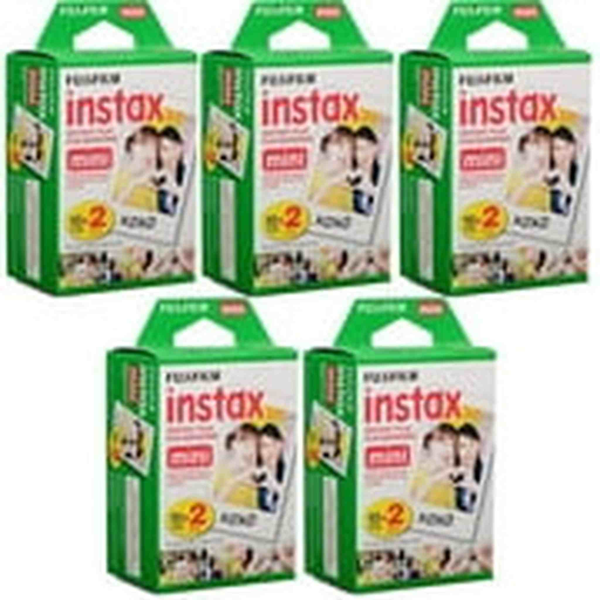 Fujifilm Instax Mini Instant Film, 10 Sheets of 5 Pack x 2 100 Sheets - Import Fujifilm