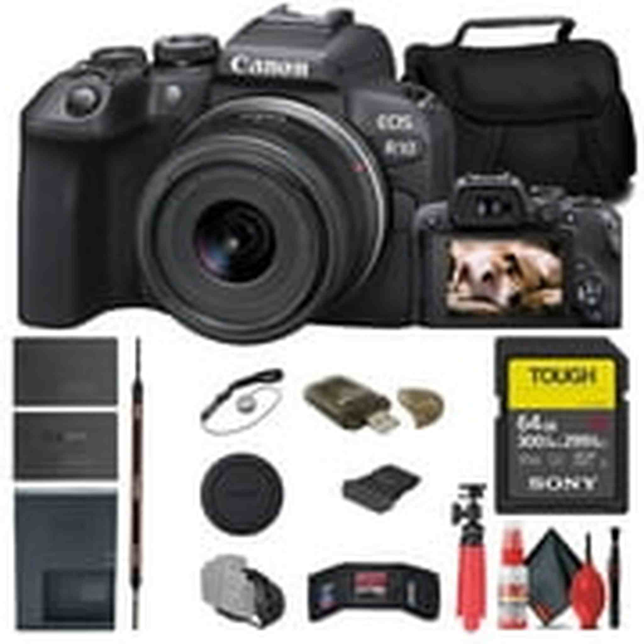 Canon EOS R10 Mirrorless Camera W/ 18-45mm Lens + 64GB TOUGH Card + Bag + More Canon