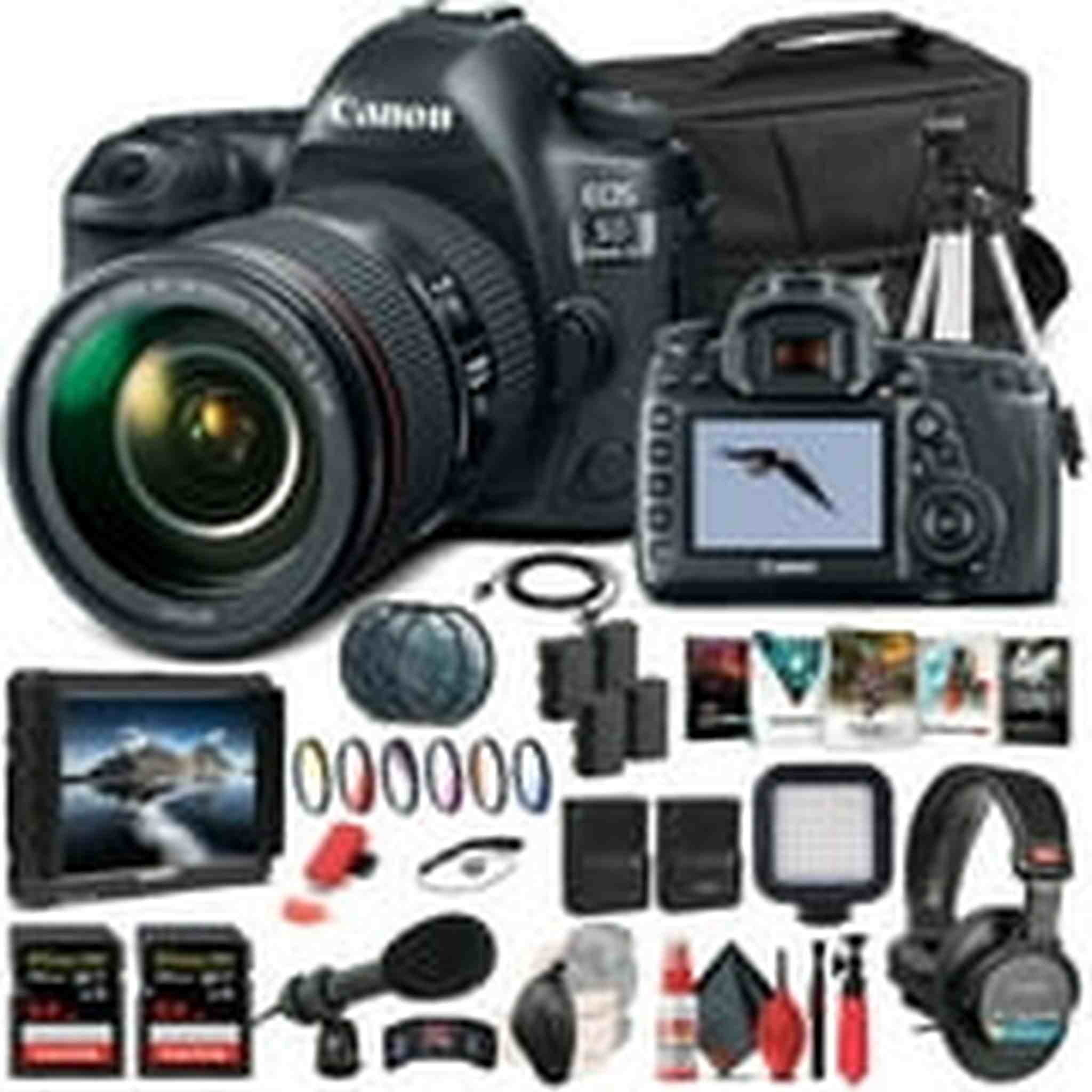 Canon EOS 5D Mark IV DSLR Camera W/ 24-105mm f/4L II Lens 1483C010 - Pro Bundle Canon