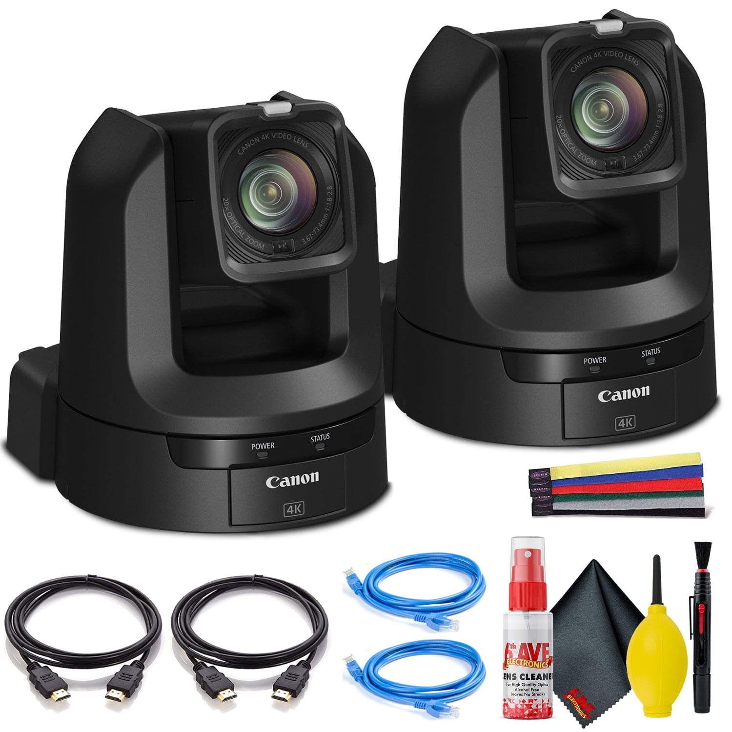 2 x Canon CR-N300 4K NDI PTZ Camera with 20x Zoom - Dual Bundle