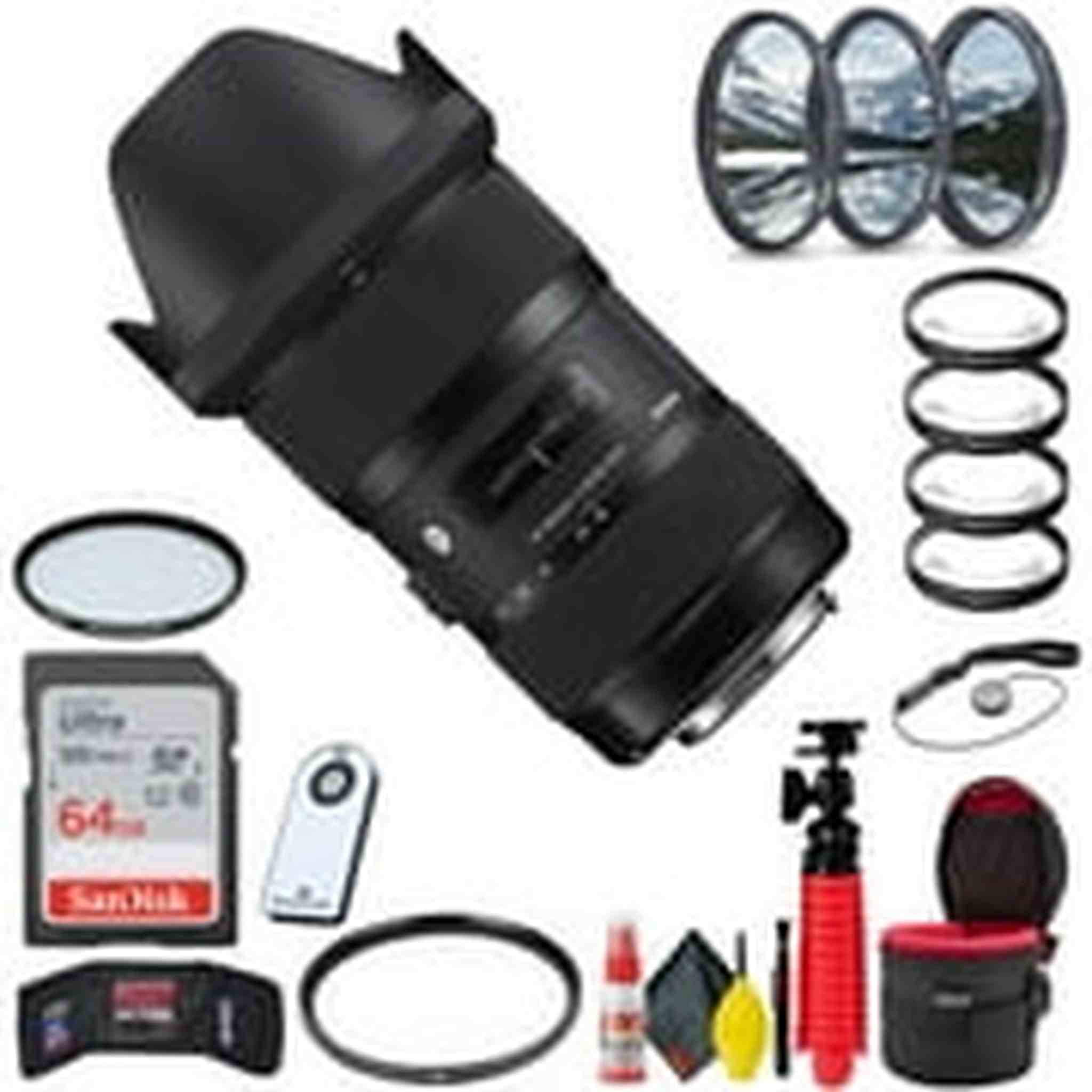 Sigma 18-35mm f/1.8 DC HSM Art Lens for Nikon F Deluxe Bundle With Accessories Sigma