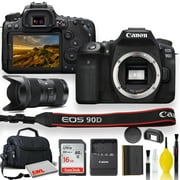 Canon EOS 90D DSLR Camera With Sigma 18-35mm Lens, Soft Padded Case, Memory Card, and More Canon