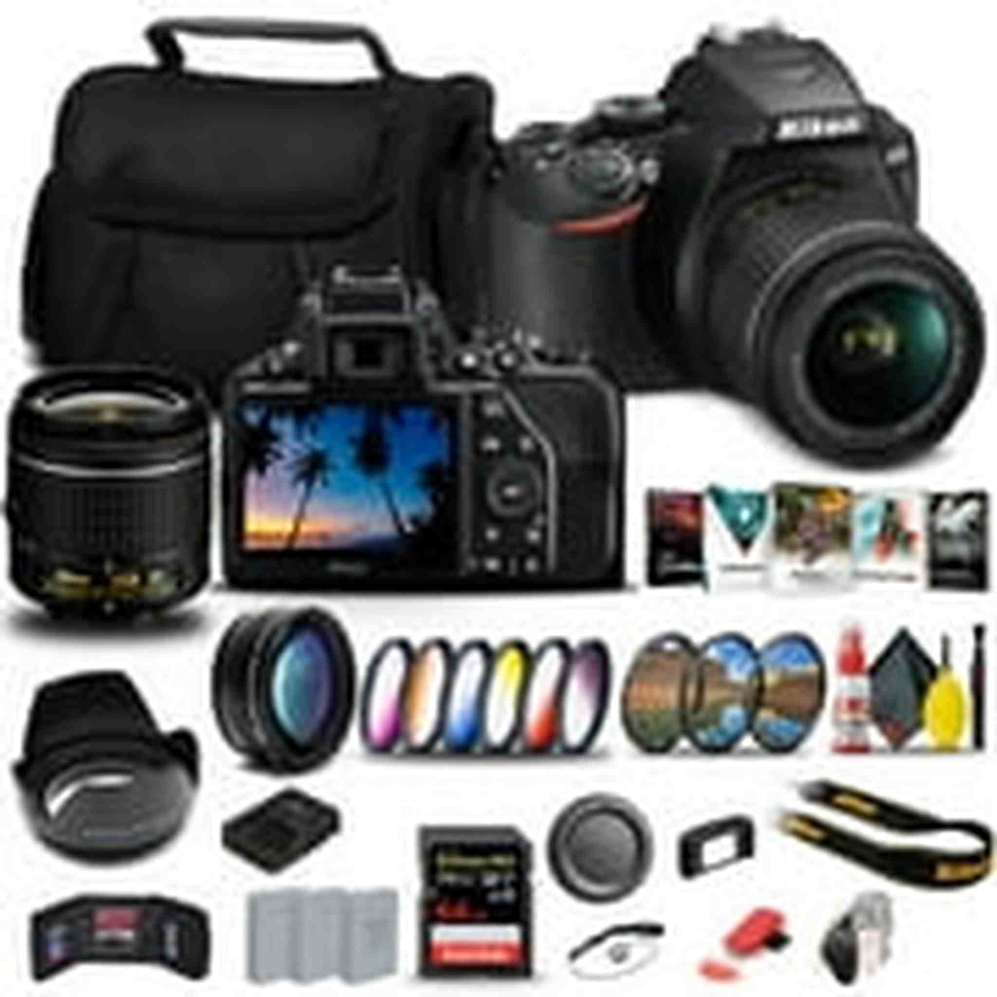 Nikon D3500 DSLR Camera with 18-55mm Lens 1590 + 64GB Extreme Pro Card Supreme Bundle Nikon