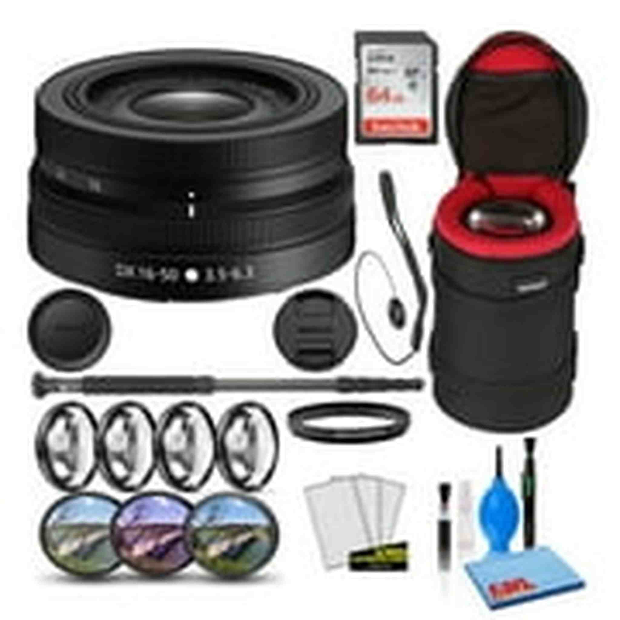 Nikon NIKKOR Z DX 16-50mm f/3.5-6.3 Lens 20084 Intl Model Bundle + SD Card Nikon