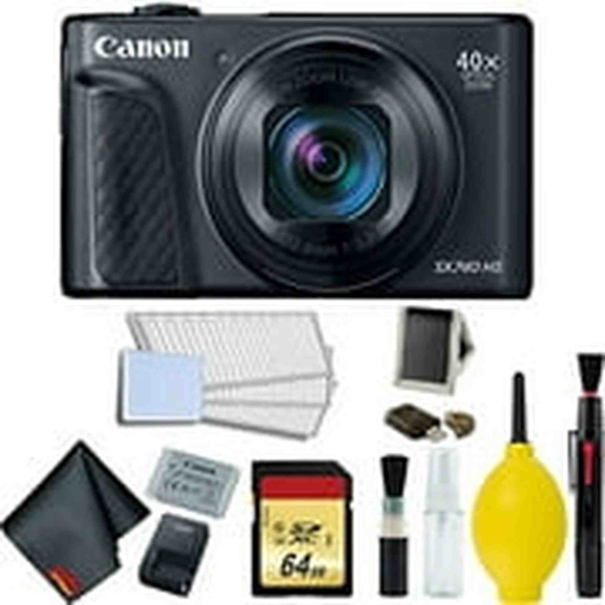 Canon PowerShot SX740 HS Digital Camera Black Memory Bundle - International Model Canon