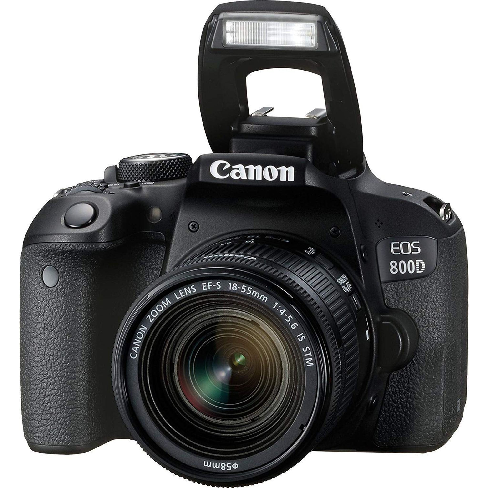 Canon EOS 800D Rebel T7i 18-55mm IS STM Lens Bundle SanDisk 32gb SD Card + Cleaning Kit + MORE - International Canon