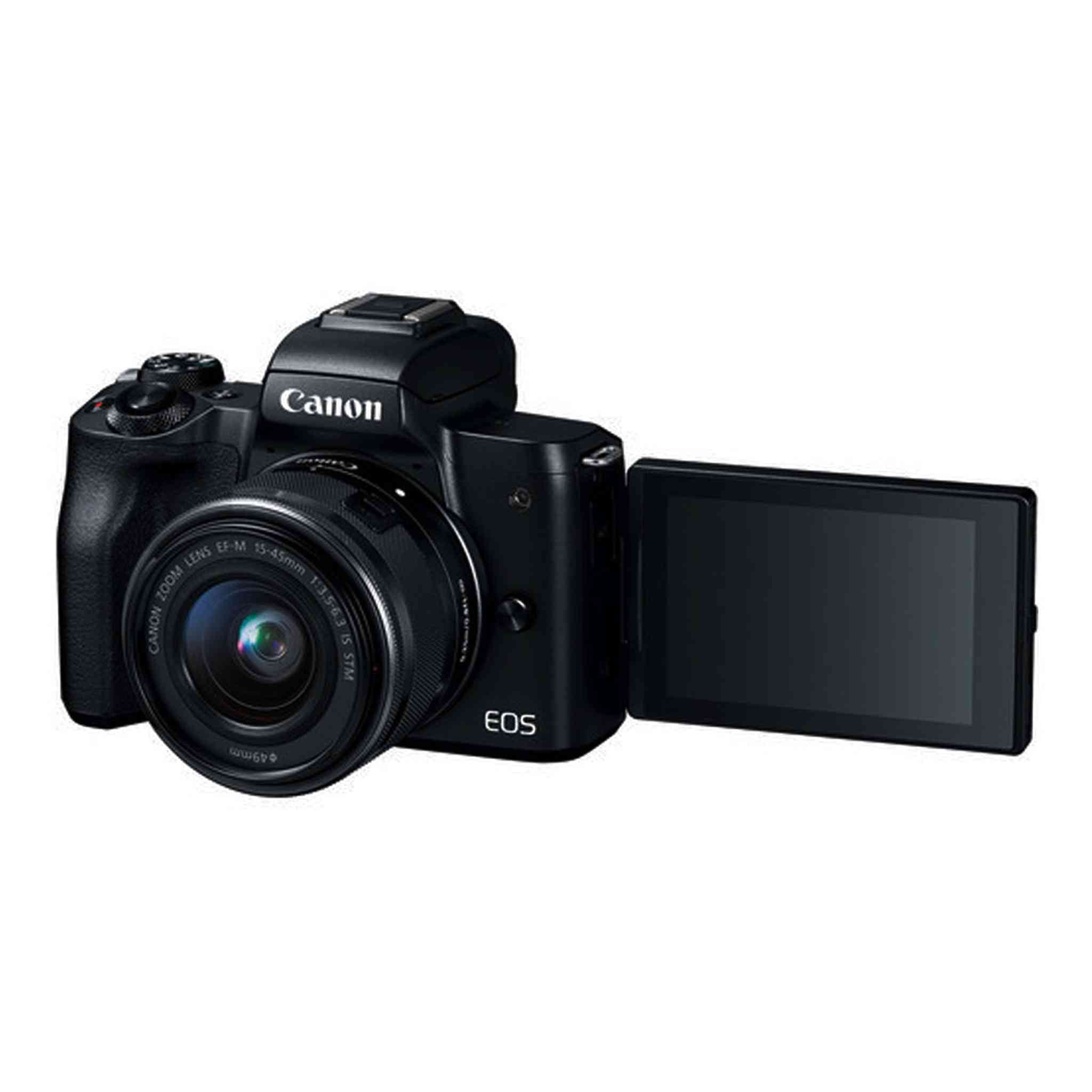 Canon EOS M50 Mirrorless Camera Kit w/EF-M15-45mm and 4K Video - Black International Model Canon