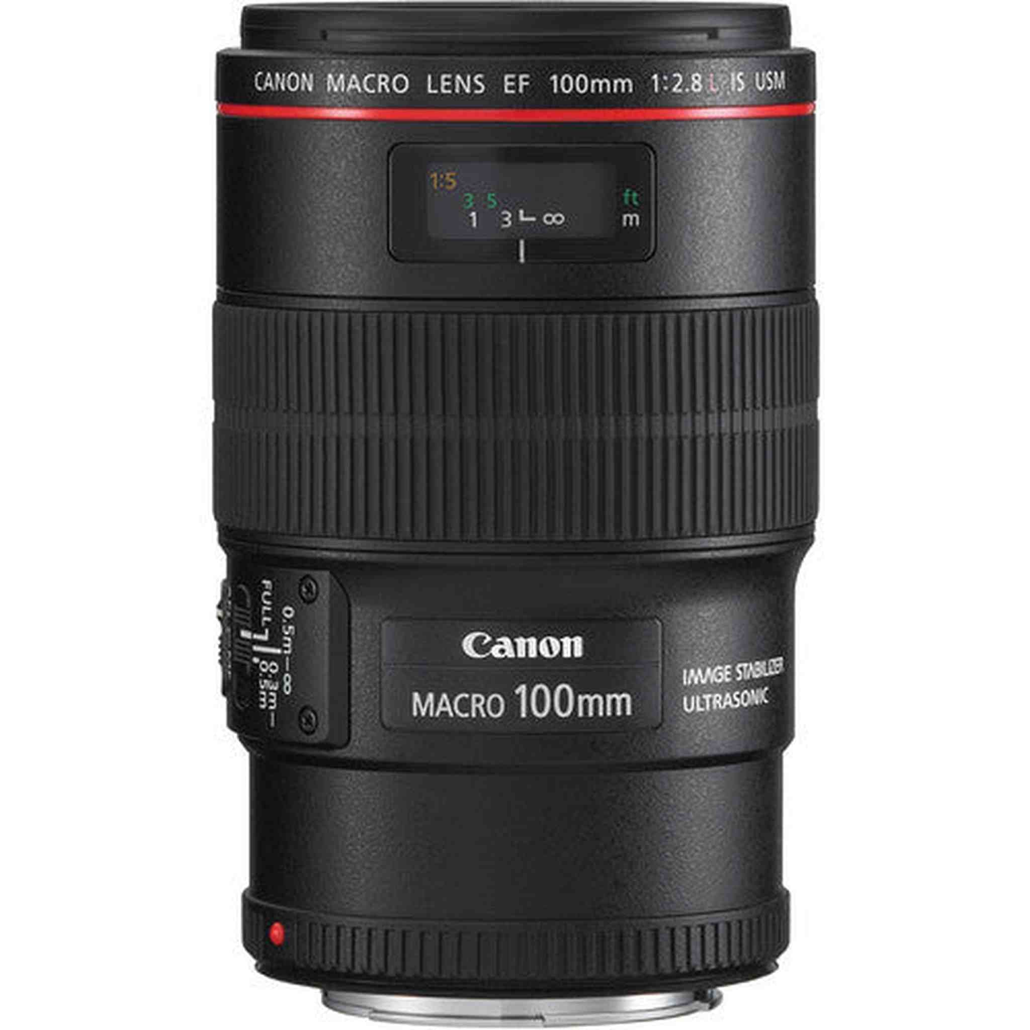 Canon EF 100mm f/2.8L Macro IS USM Lens Bundle with Cleaning Kit, Filter Kits, and Padded Lens Case Intl Model Canon