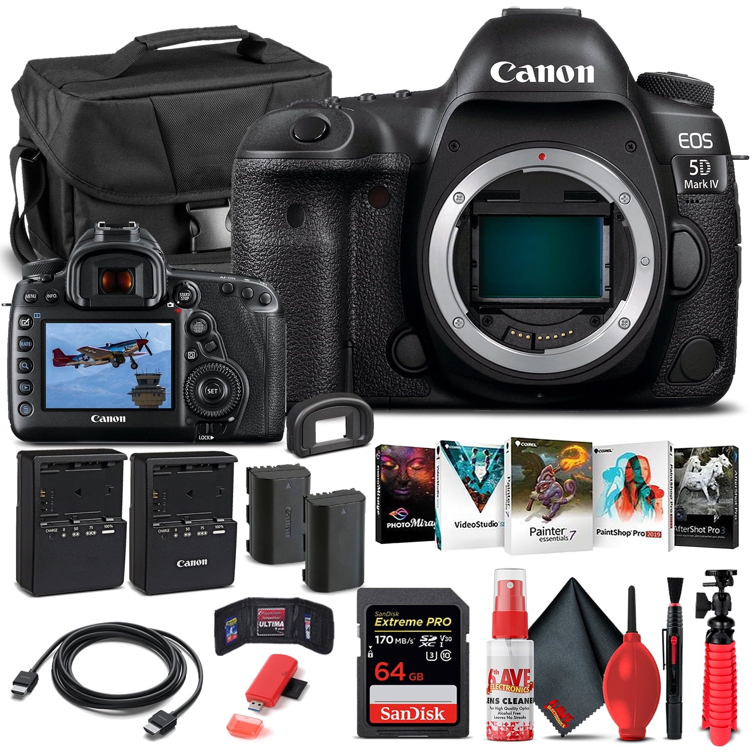 Canon EOS 5D Mark IV DSLR Camera Body Only 1483C002 - Basic Bundle Canon