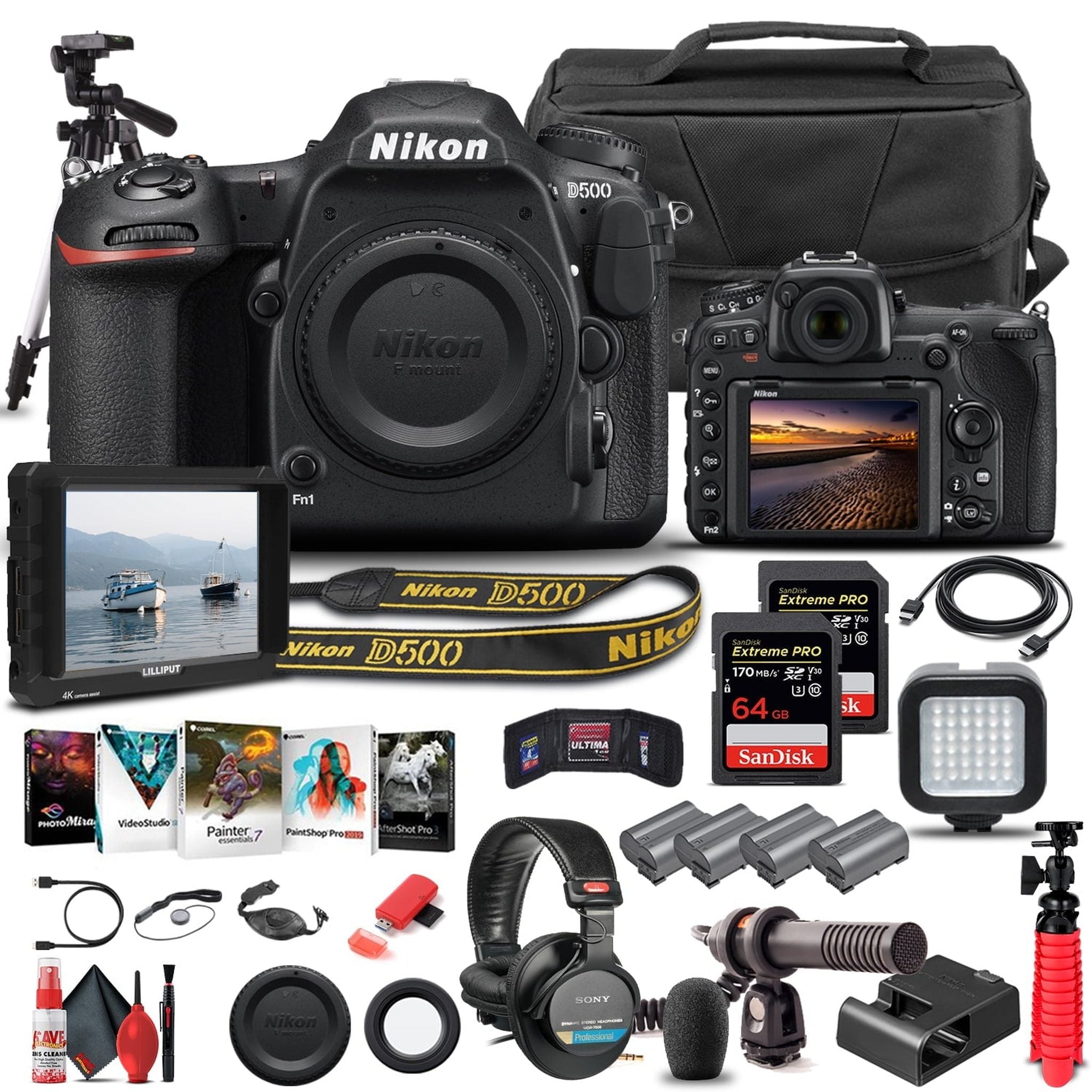 Nikon D500 DSLR Camera Body Only 1559 - Pro Bundle Nikon