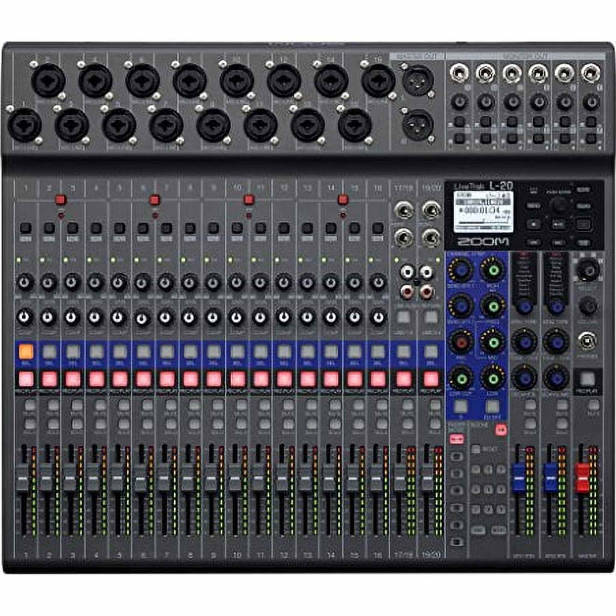 Zoom LiveTrak L-20 Digital Mixer & Multitrack Recorder, 20-Input/ 22-Channel SD Card Recorder, 22-in/4-out USB Audio Interface, 6 Customizable Outputs, Wireless iOS Control Zoom