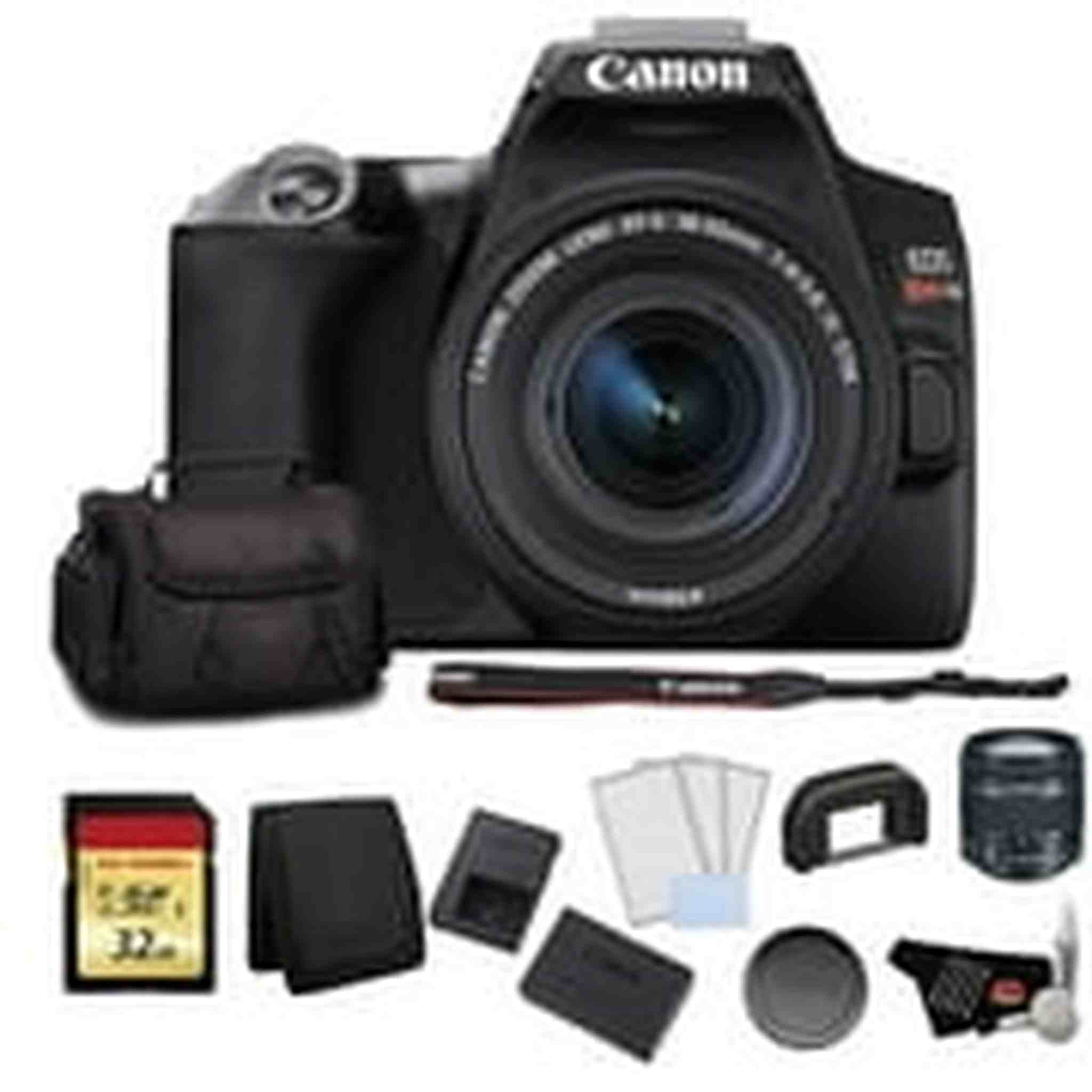 Canon EOS Rebel SL3 DSLR Camera with 18-55mm Lens Black Bundle with 32GB Memory Card +LCD Screen Protectors and More Canon