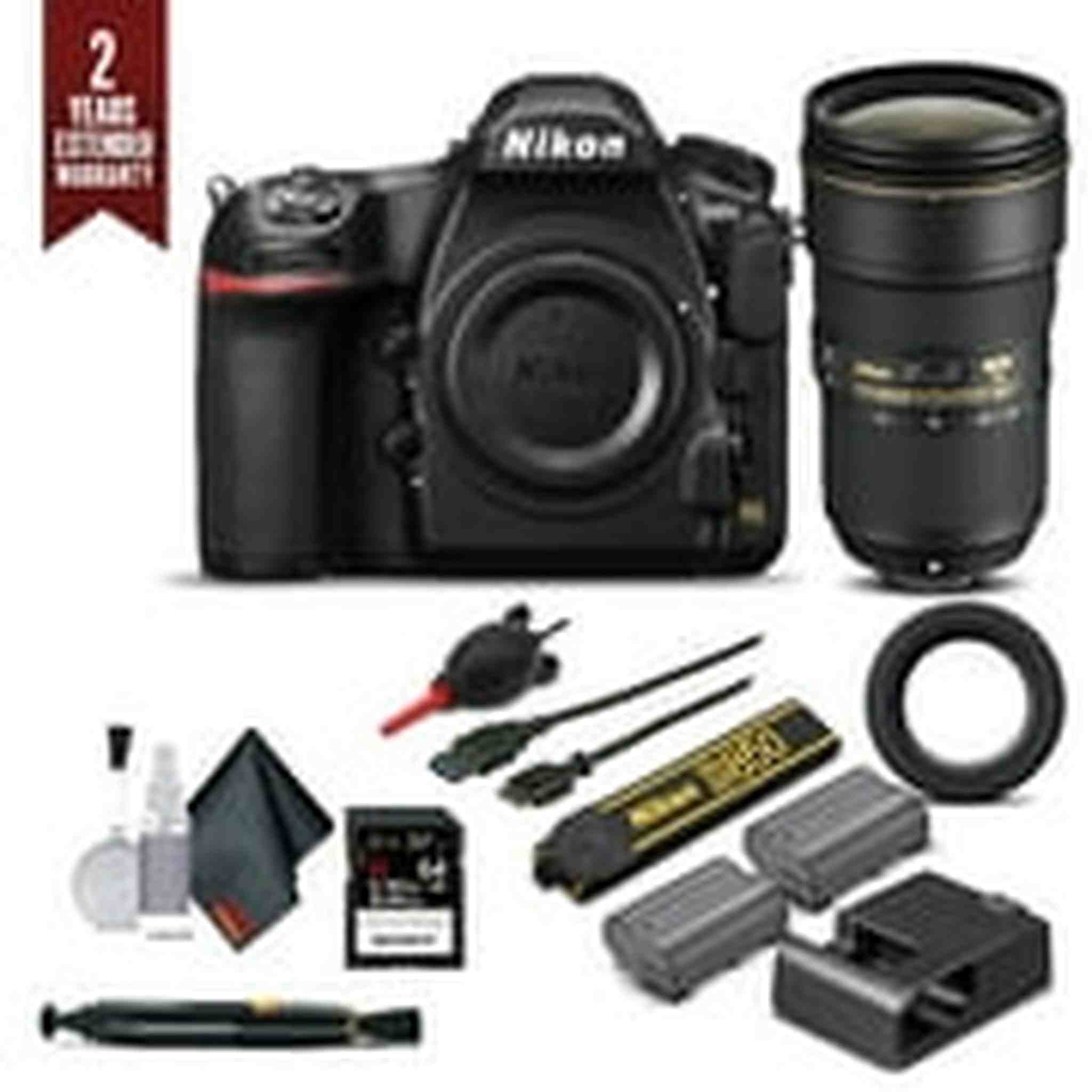 Nikon D850 Digital SLR Camera W/ Nikon AF-S NIKKOR 24-70mm f/2.8E ED VR Lens and Accessories Bundle International Model Nikon