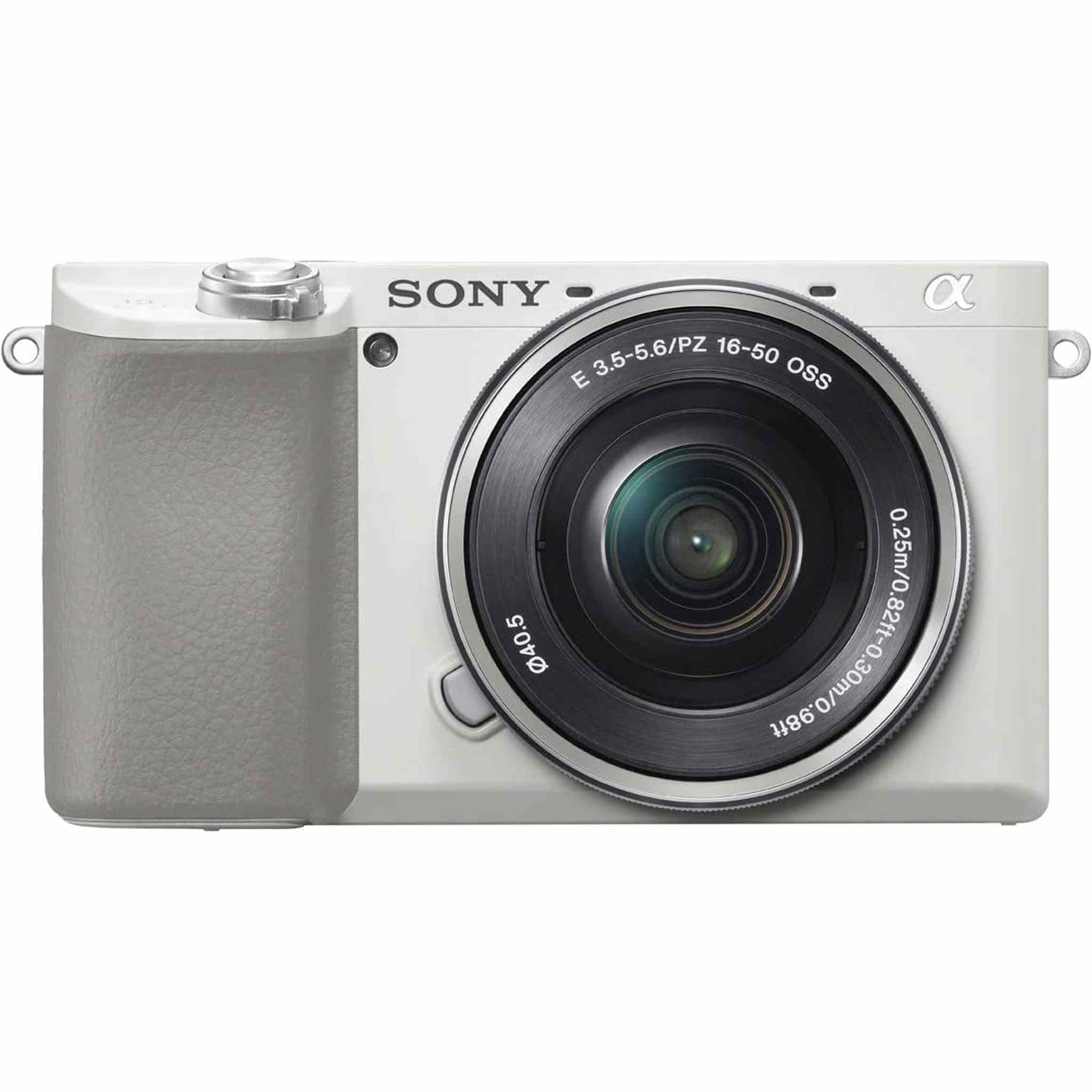 Sony α6100 E-mount camera with APS-C Sensor Body + 16-50mm Power Zoom Lens - White Sony