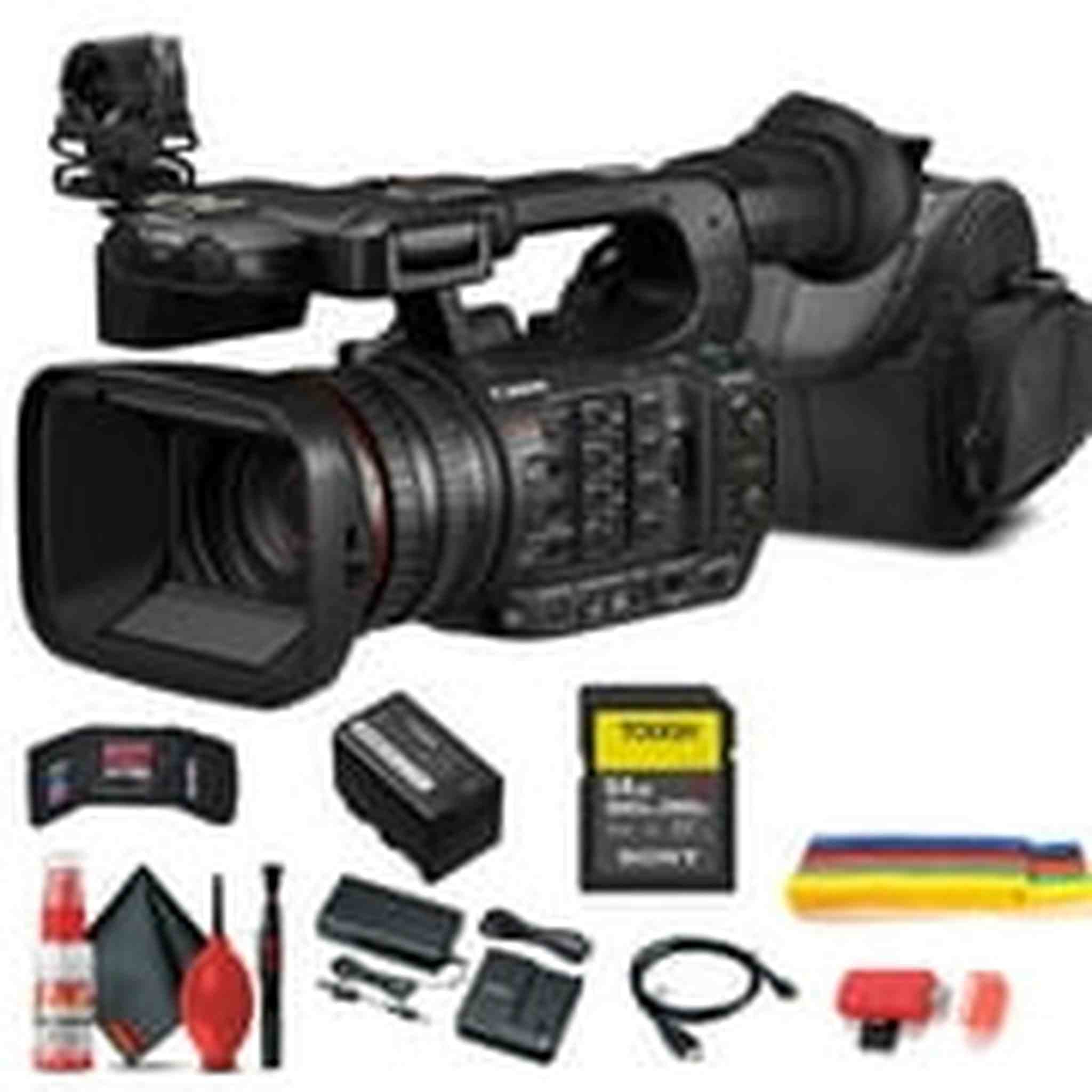 Canon XF605 UHD 4K HDR Pro Camcorder 5076C002 With 64GB Card + Bag Bundle Canon