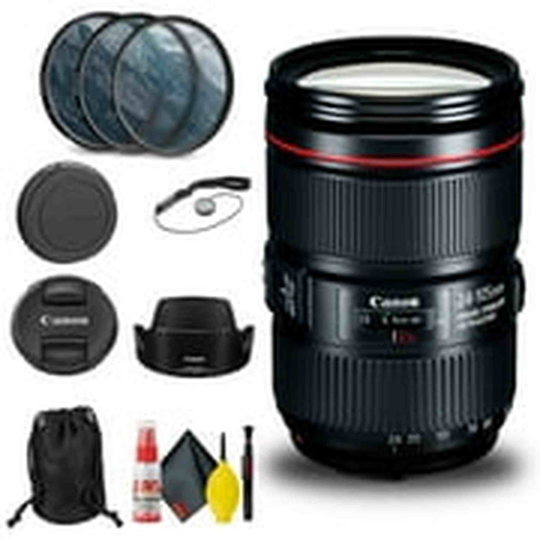 Canon EF 24-105mm f/4L IS II USM Lens 1380C002 + Filter + Cap Keeper Base Bundle Canon