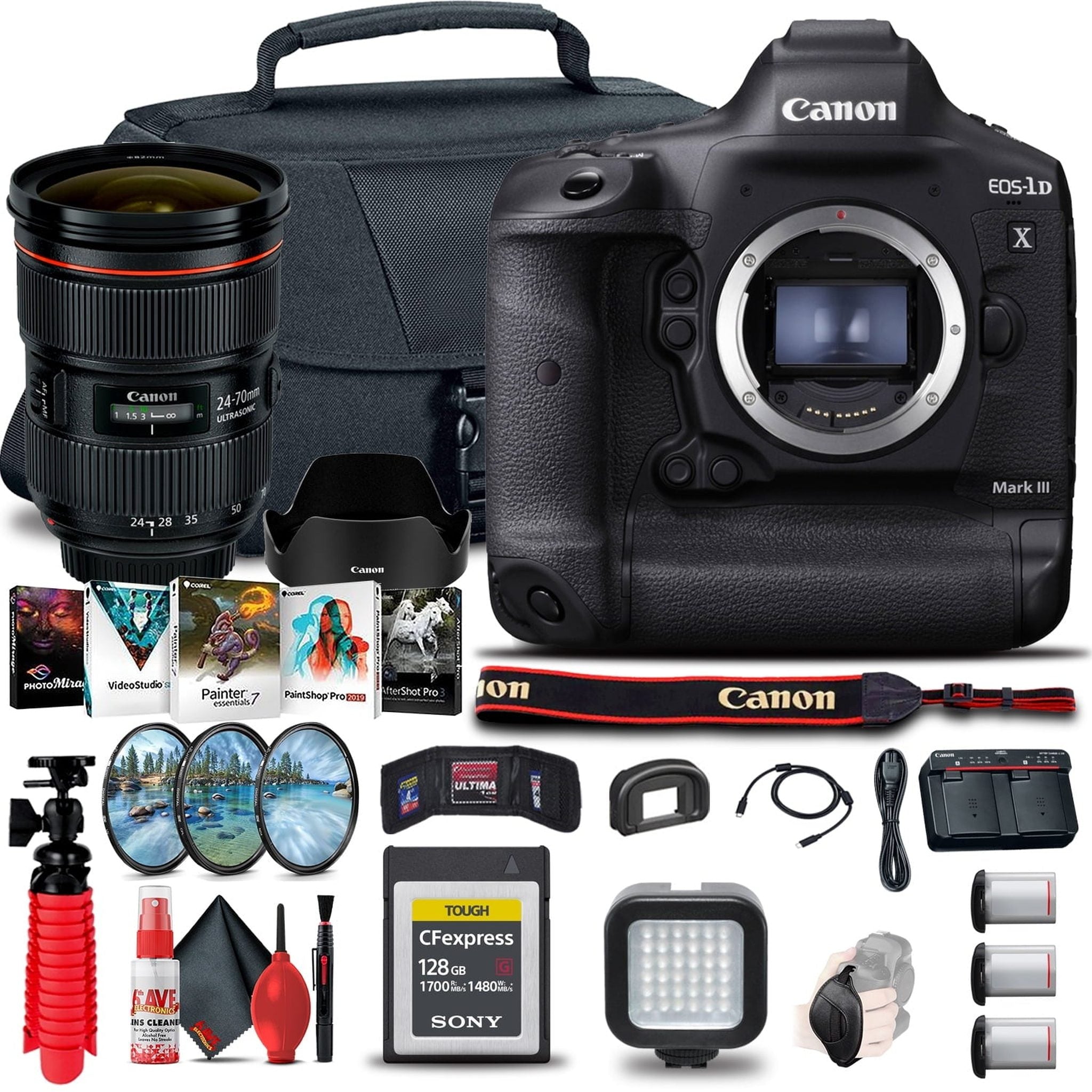 Canon EOS-1D X Mark III DSLR Camera 3829C002 + Canon EF 24-70mm Lens Canon