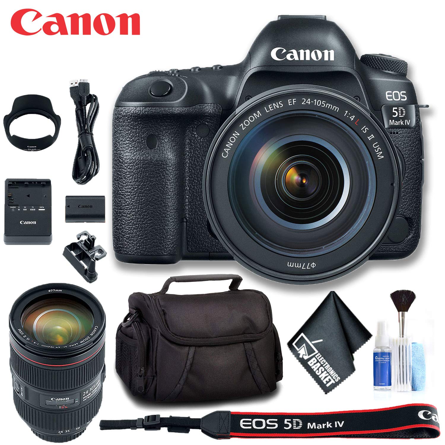 Canon EOS 5D Mark IV DSLR Camera with 24-105mm f/4L II Lens Intl Model Standard Bundle Canon