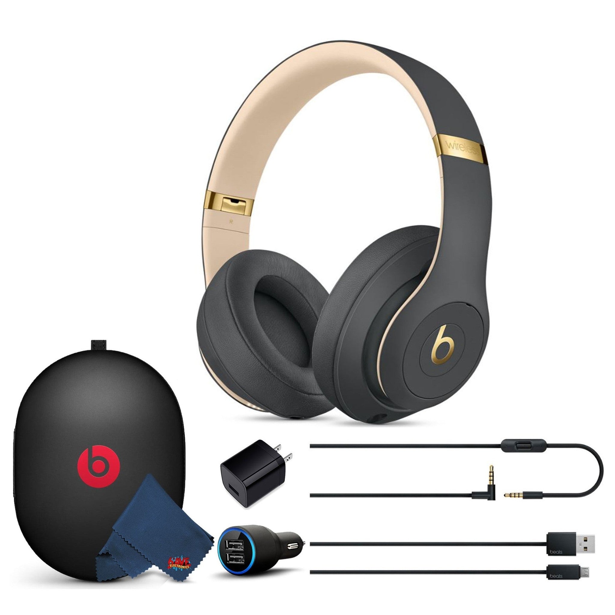 Beats Studio3 Wireless Headphones with USB Charging Adapters -