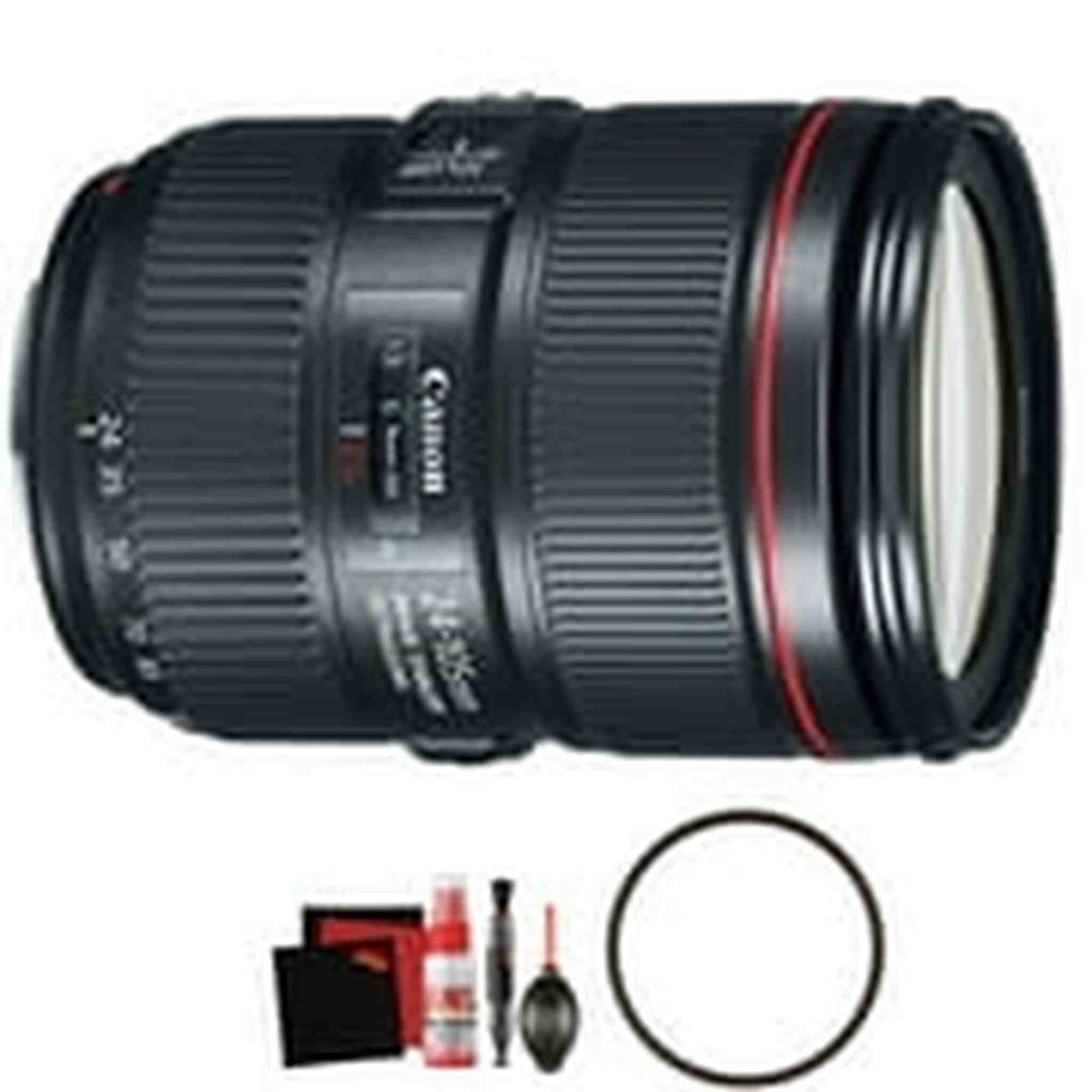 Canon EF 24-105mm f/4L IS II USM Lens + UV Filter + Microfiber Cleaning Cloth Bundle (Bulk Packaging)