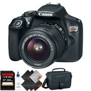 Canon EOS Rebel T6 DSLR Camera with 18-55mm Lens + 64GB Memory Card + 2 Year Accidental Warranty Bundle Canon