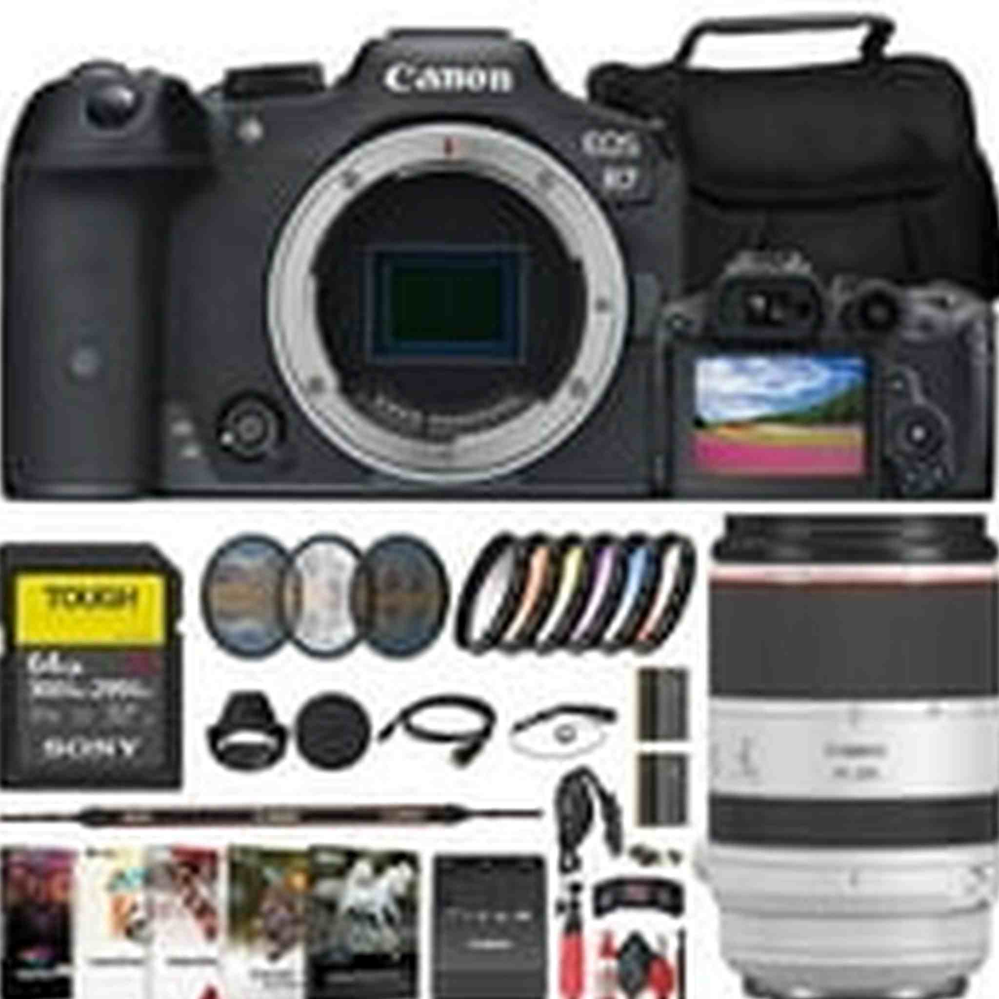 Canon EOS R7 Mirrorless Camera + Canon 70-200mm Lens + 64GB Card + Filter + More Canon