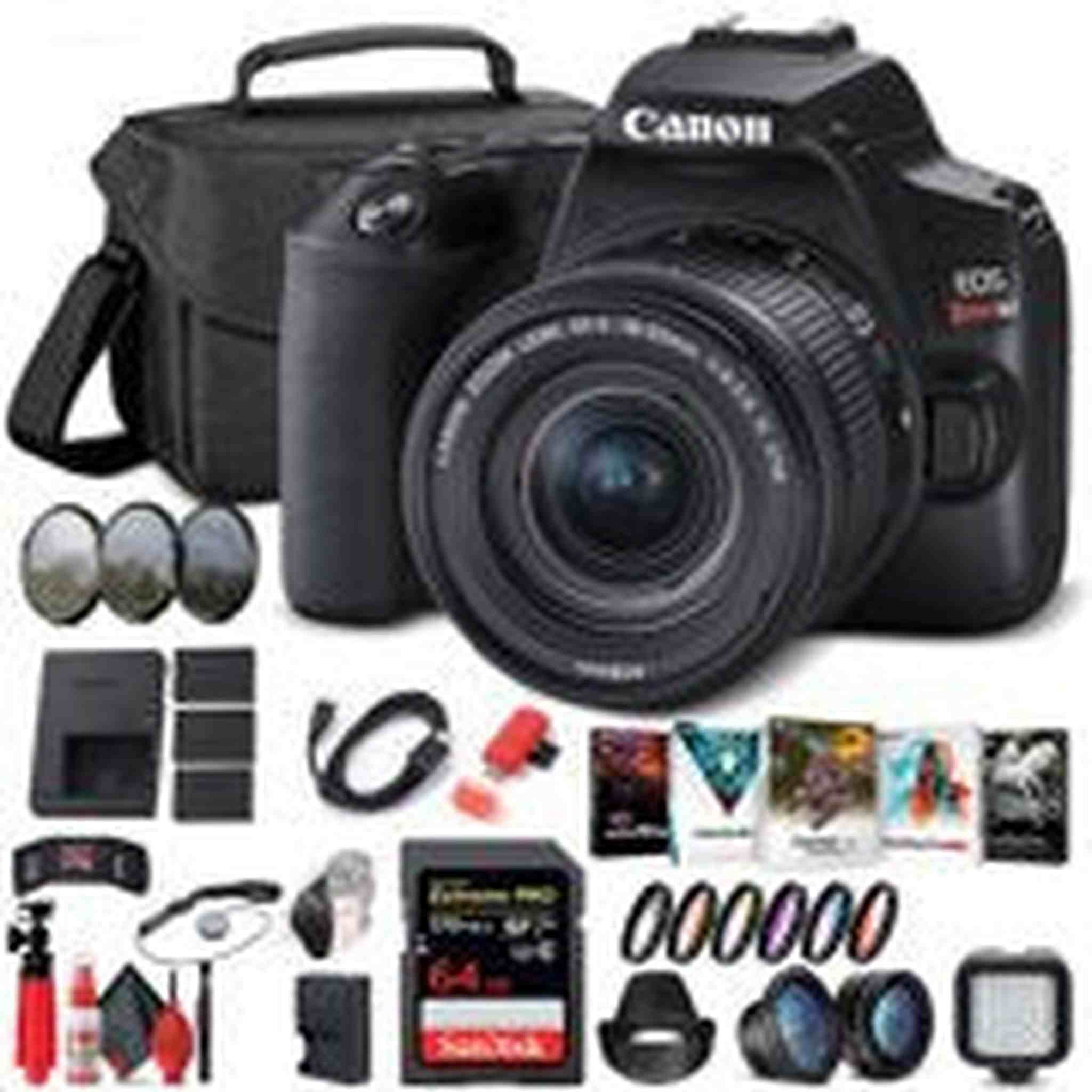 Canon EOS Rebel SL3 DSLR Camera W/ 18-55mm Lens Black 3453C002 Portable Travel Bundle Canon