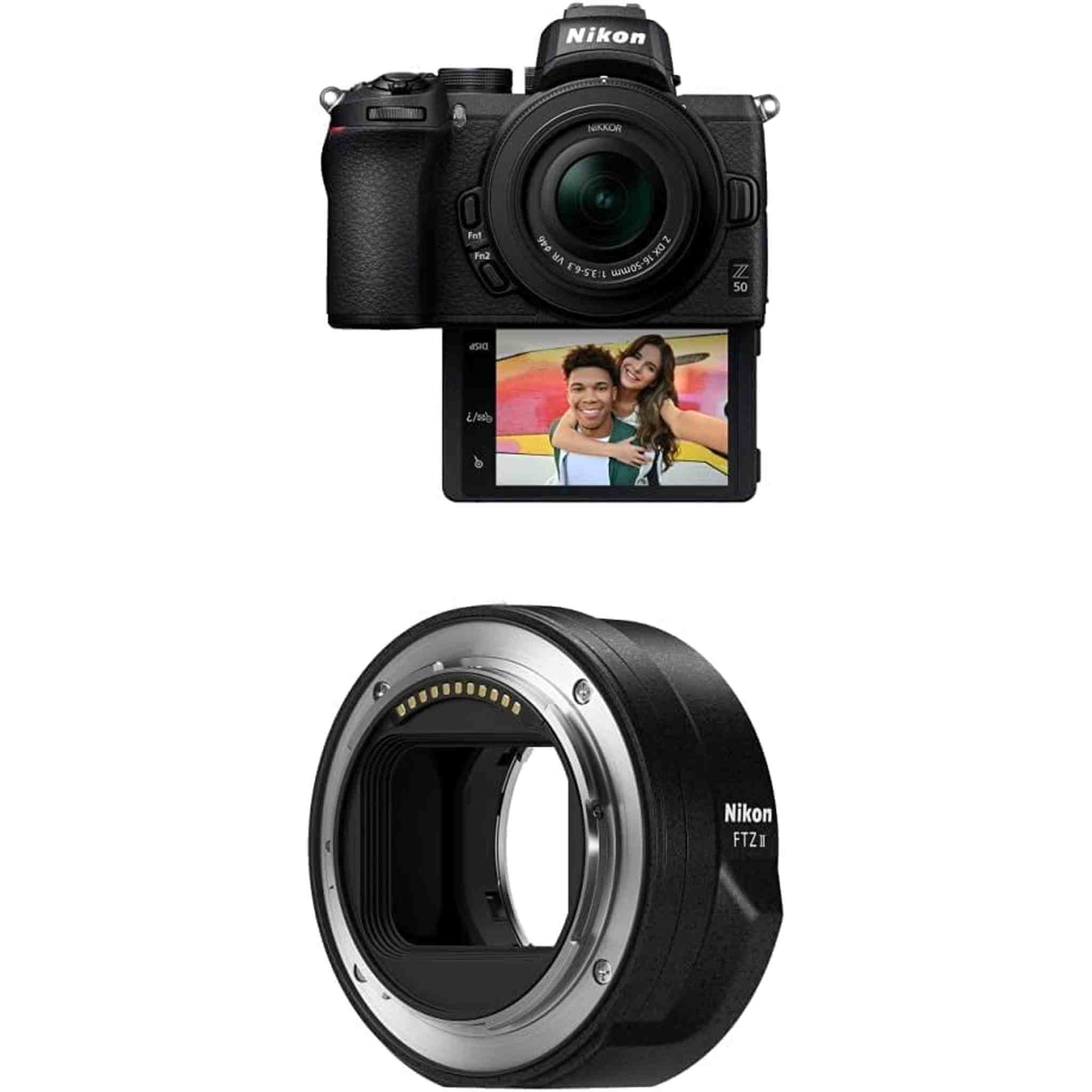 Nikon Z 50 DX-Format Mirrorless Camera w/NIKKOR Z DX 16-50mm f/3.5-6.3 VR with Nikon Mount Adapter FTZ II Nikon