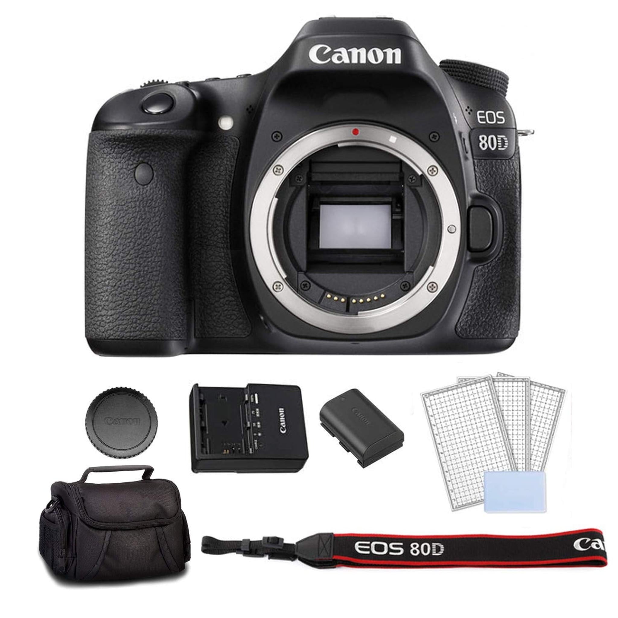 Canon EOS 80D DSLR Camera Body Only Bundle Kit with Carrying Bag + LCD Screen Protectors - International Model Canon