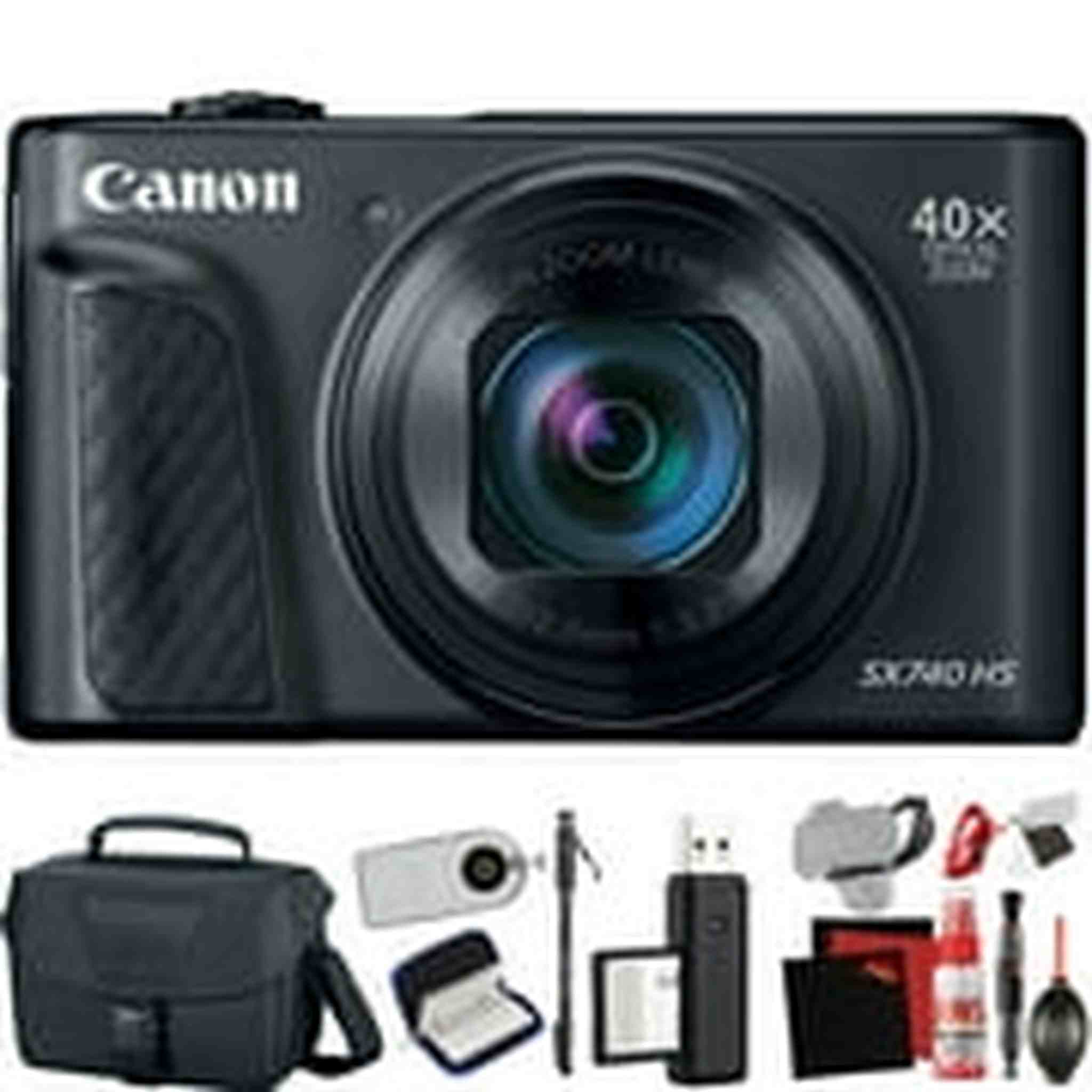 Canon PowerShot SX740 HS Digital Camera Black International Model with Extra Accessory Bundle Canon