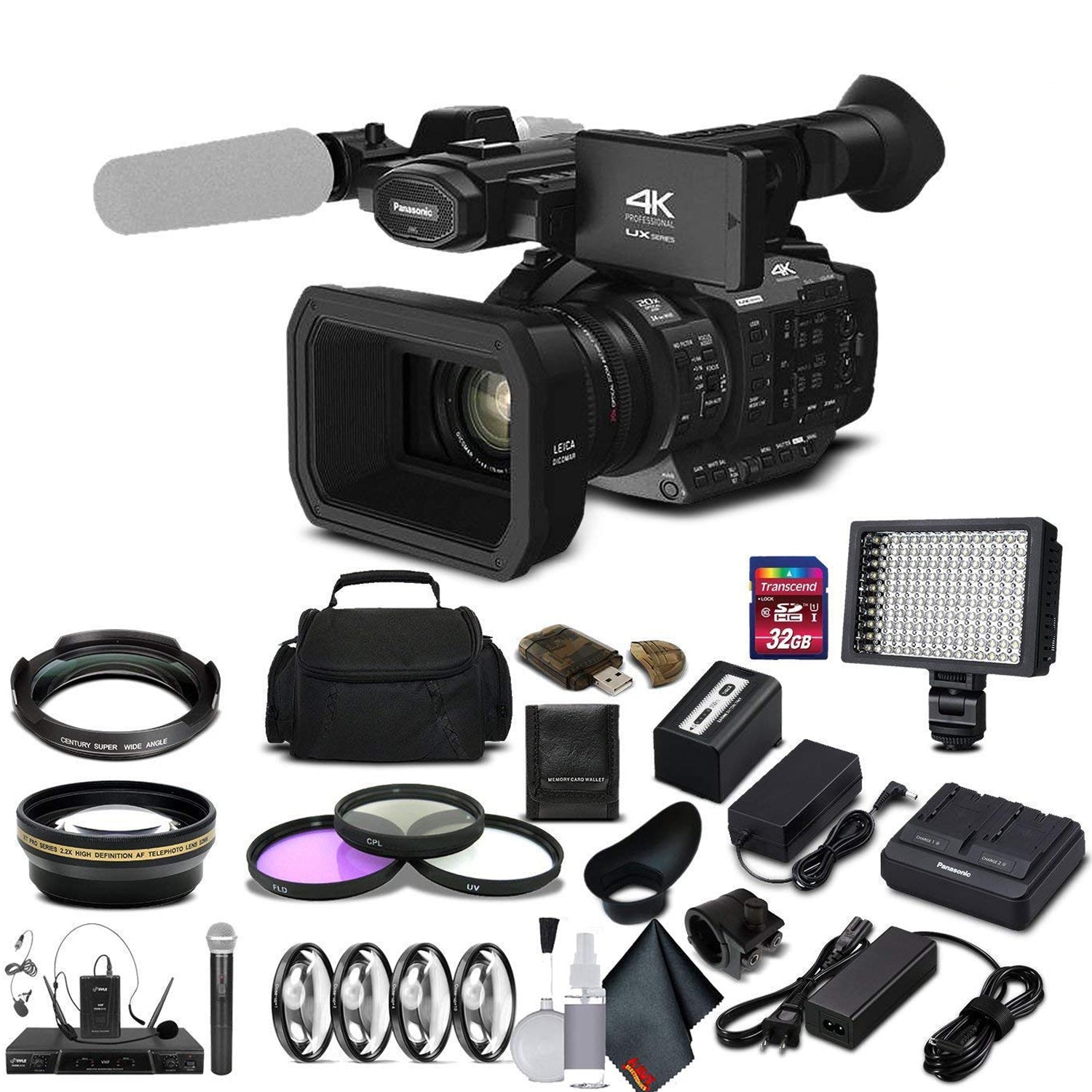 Panasonic AG-UX180 4K Premium Professional Camcorder AG-UX180PJ Studio Starter Bundle Panasonic