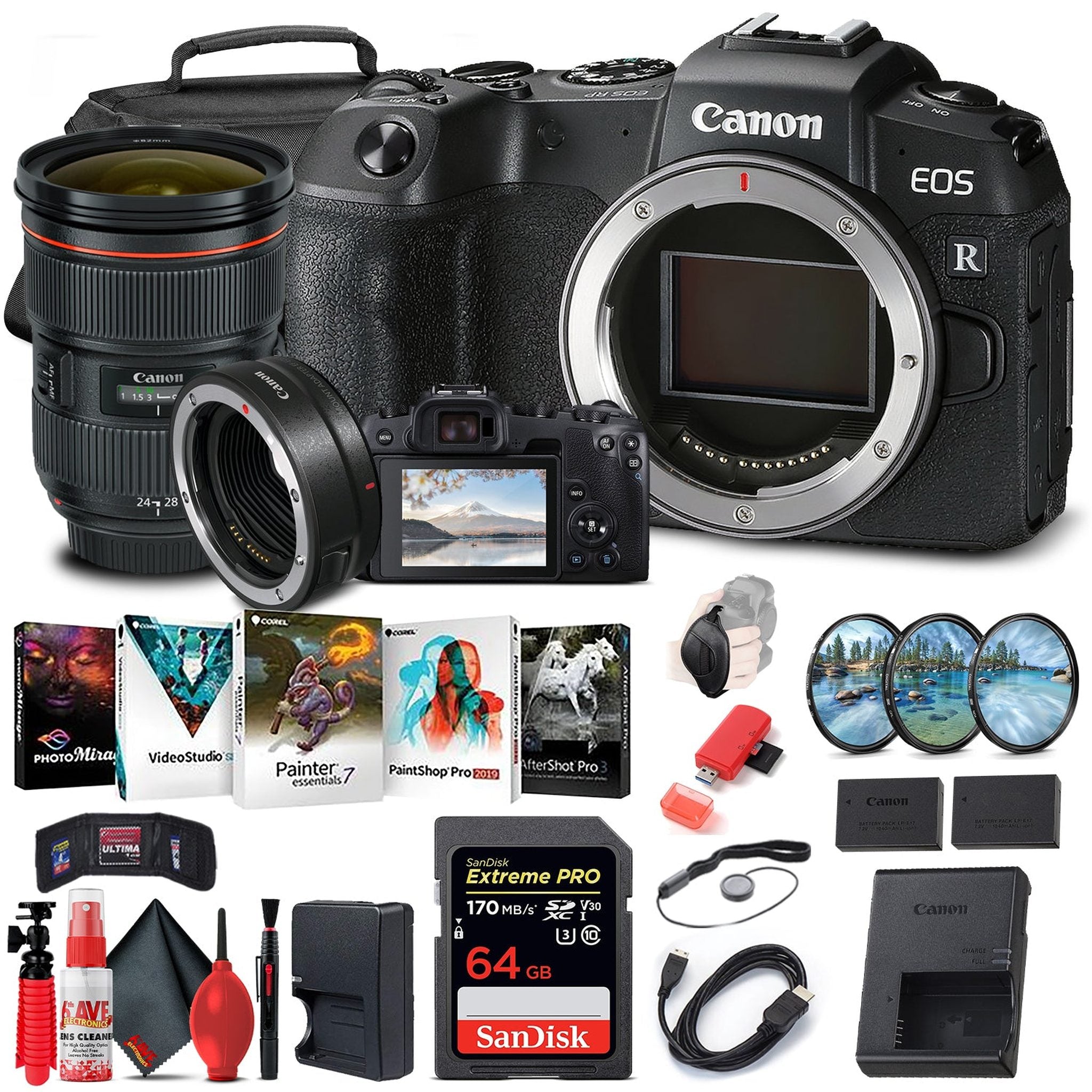 Canon EOS RP Mirrorless Digital Camera Body Only 3380C002 + Canon EF 24-70mm Graphic Bundle Canon