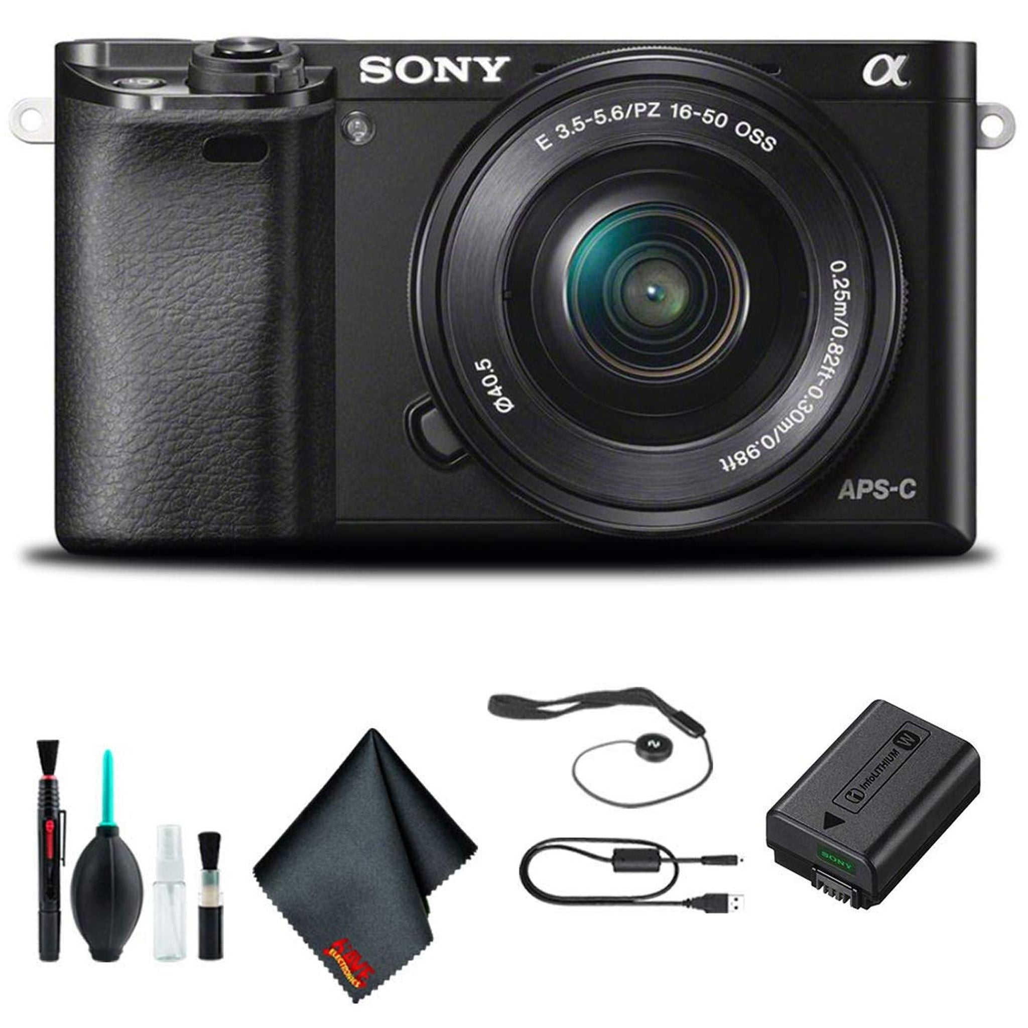 Sony Alpha a6000 Mirrorless Camera with 16-50mm Lens Black Starter Kit Sony