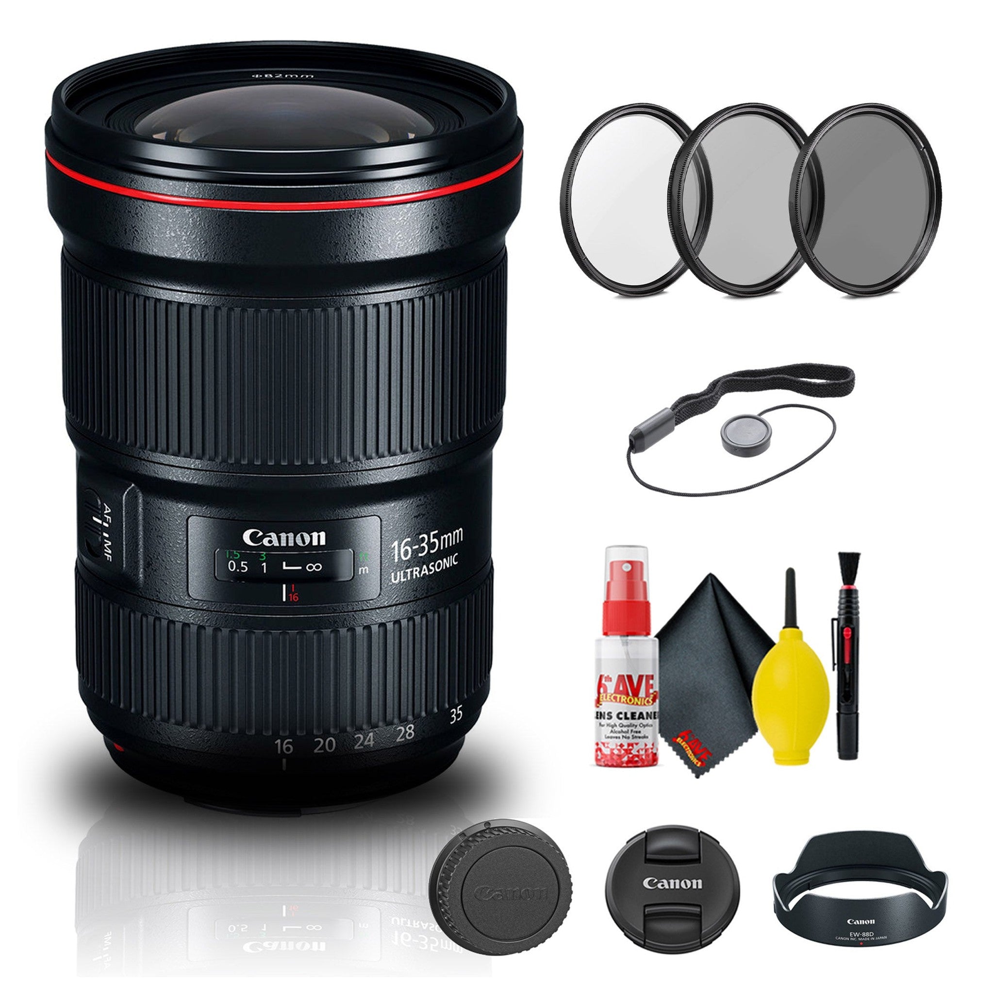 Canon EF 16-35mm f/2.8L III USM Lens 0573C002 + Filter Kit + Cap Keeper + More Canon