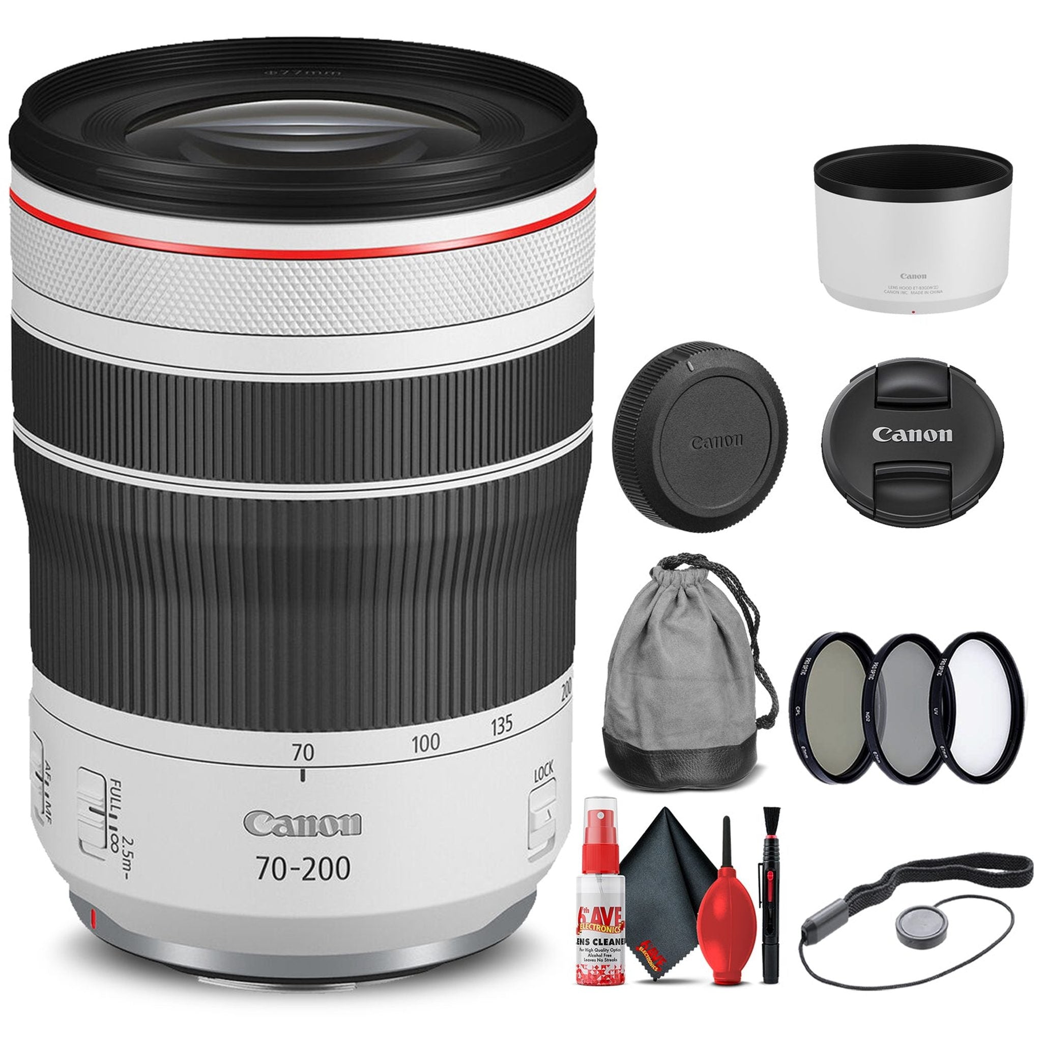 Canon RF 70-200mm f/4L IS USM Lens 4318C002 + Filter Kit + Cap Keeper Base Bundle Canon