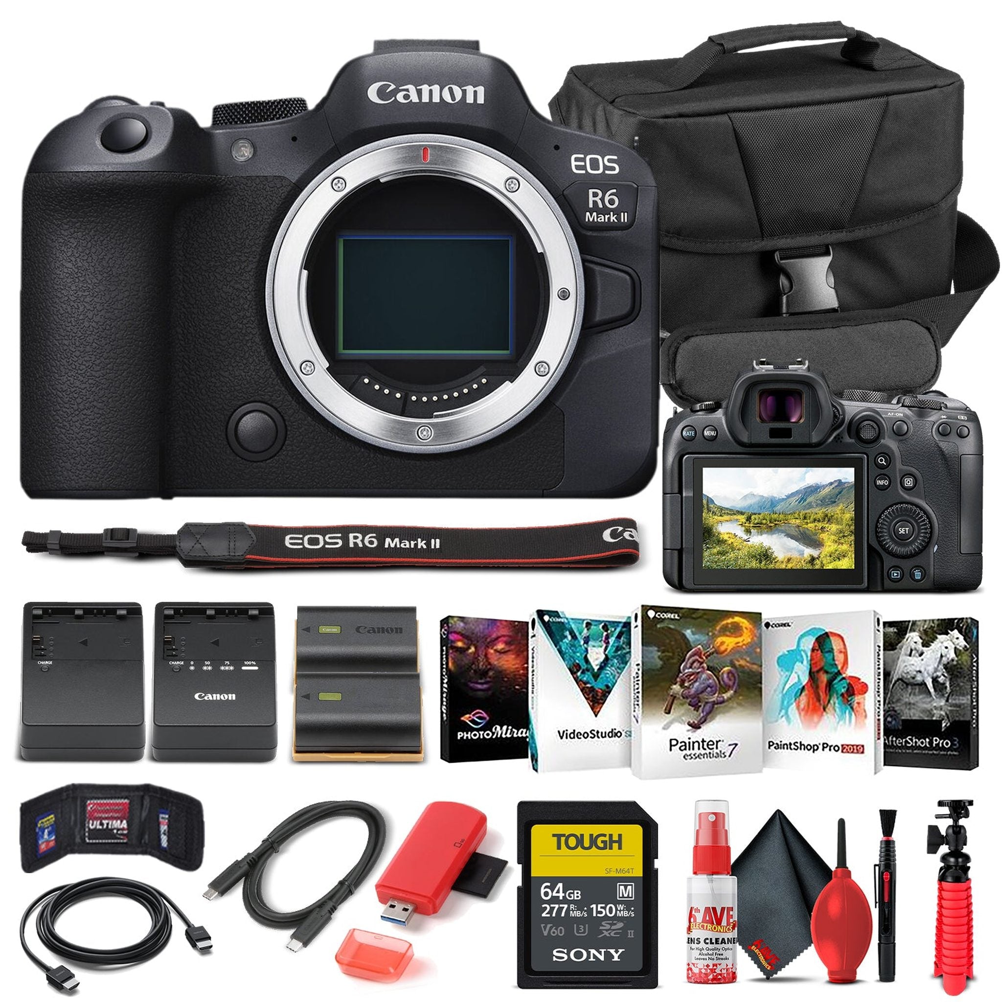 Canon EOS R6 Mark II Mirrorless Camera 5666C002 - Basic Bundle Canon