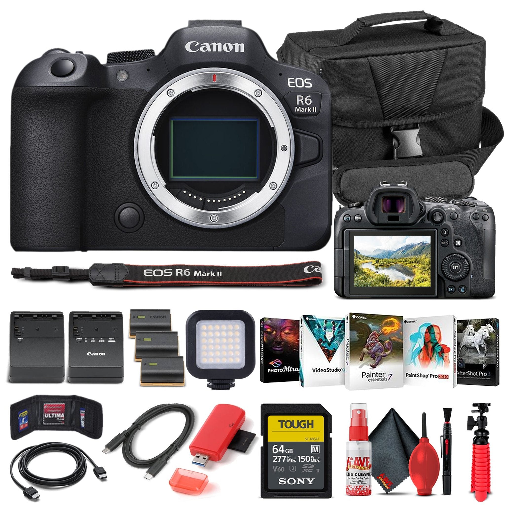 Canon EOS R6 Mark II Mirrorless Camera 5666C002 - Advanced Bundle Canon