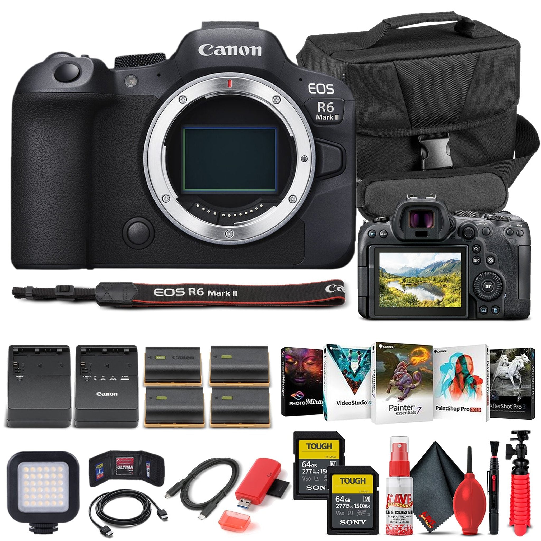 Canon EOS R6 Mark II Mirrorless Camera 5666C002 - Pro Bundle Canon