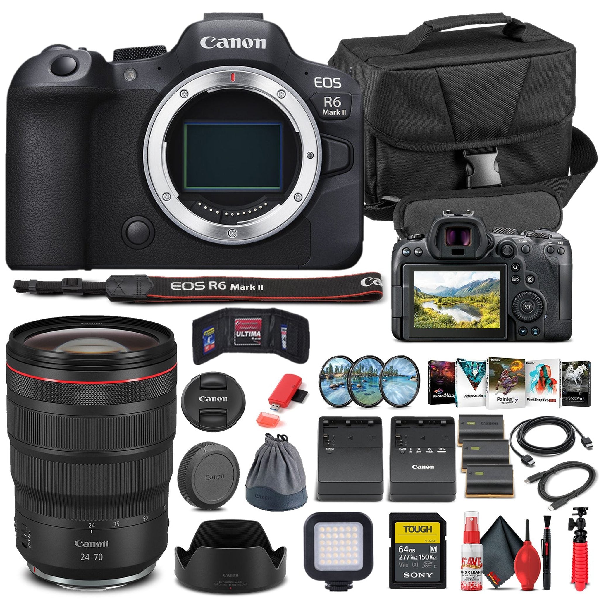 Canon EOS R6 Mark II Mirrorless Camera W/ Canon RF 24-70mm Lens - Advanced Bundle Canon