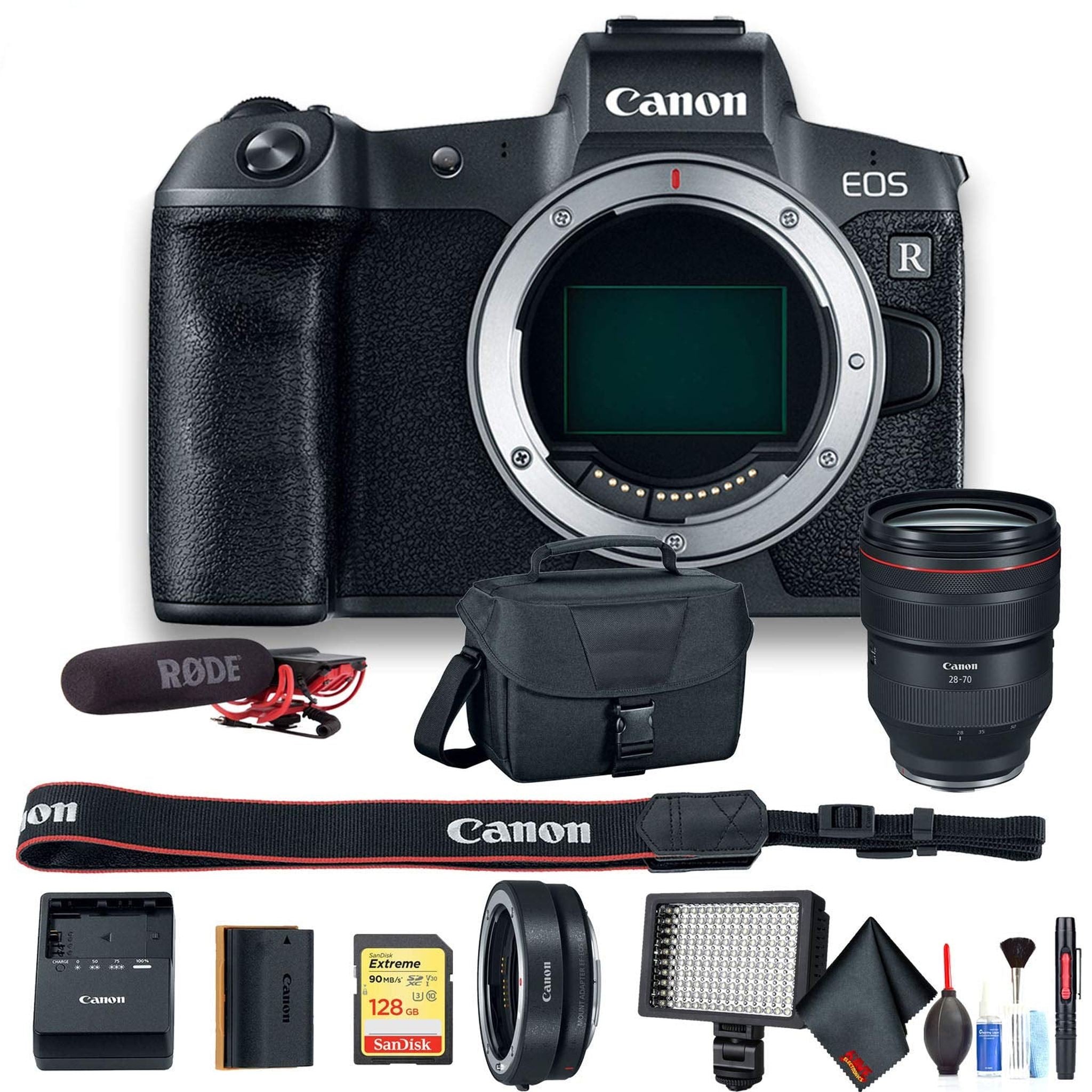 Canon EOS R Mirrorless Digital Camera International Model 3075C002 W/Canon RF 28-70mm Lens, Bag, 128GB Card, Extra Bat Canon