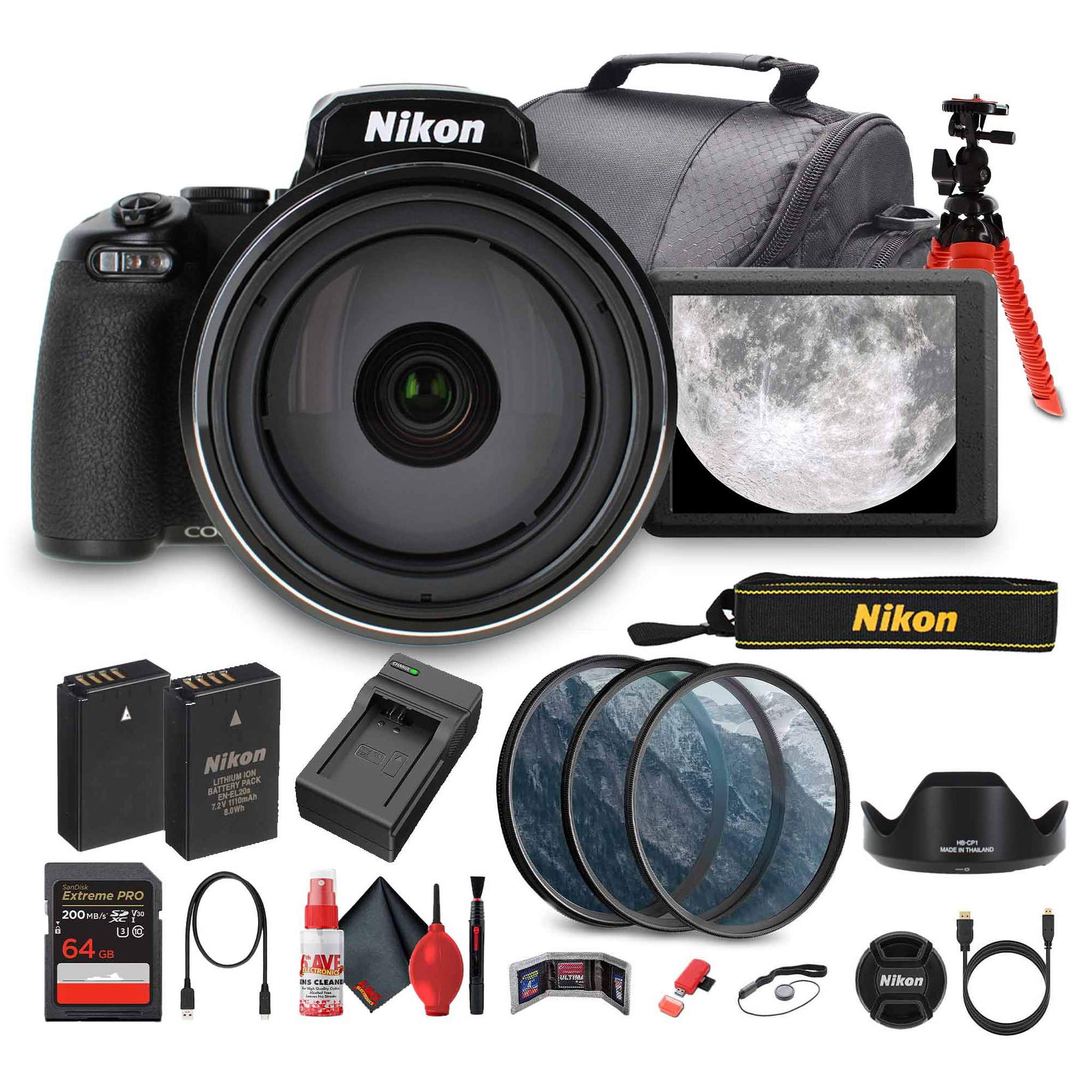 Nikon COOLPIX P1100 125x Super Zoom Compact Digital Camera + 64GB Memory Card - Bundle Nikon