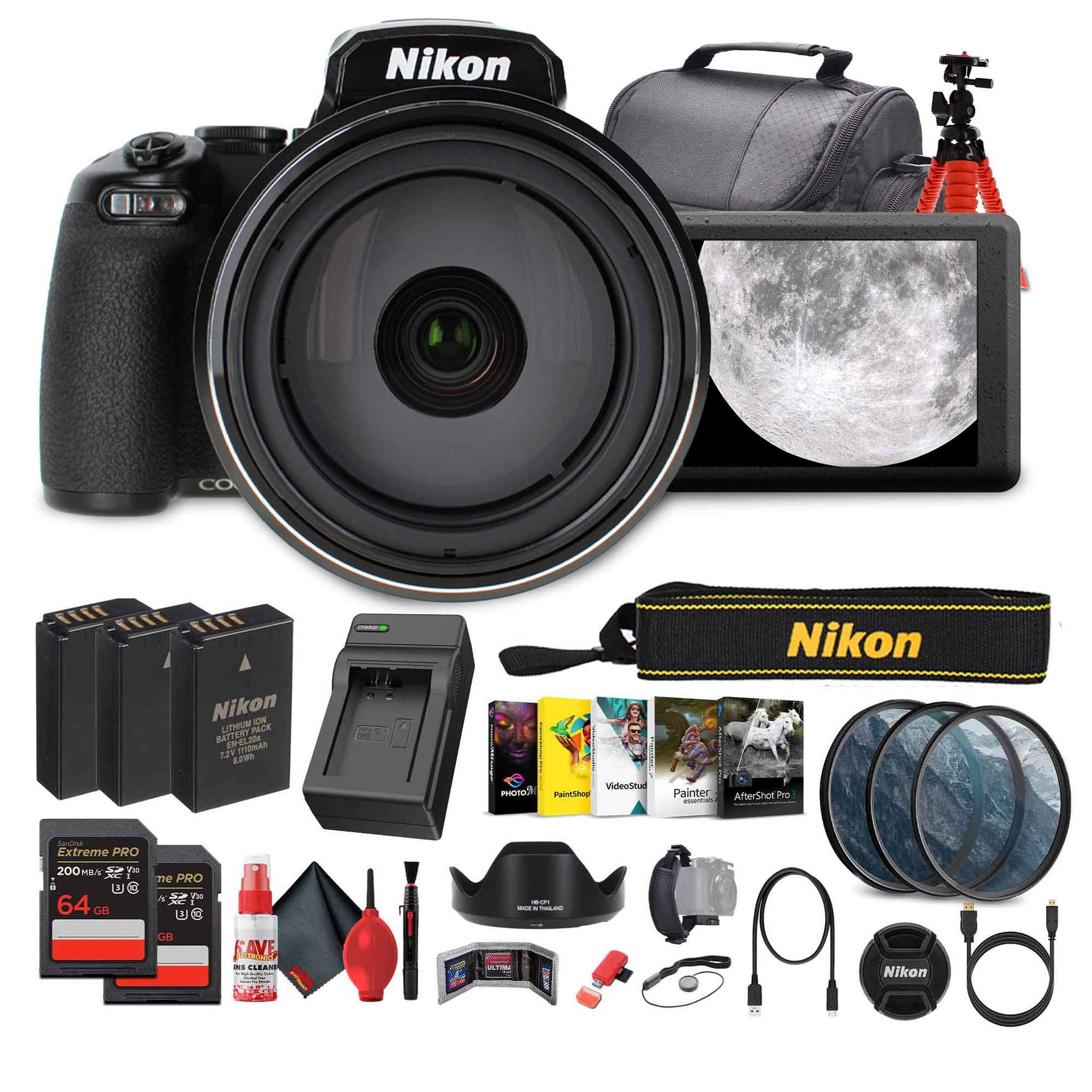 Nikon COOLPIX P1100 125x Super Zoom Compact Digital Camera + Photography Software - Bundle Nikon