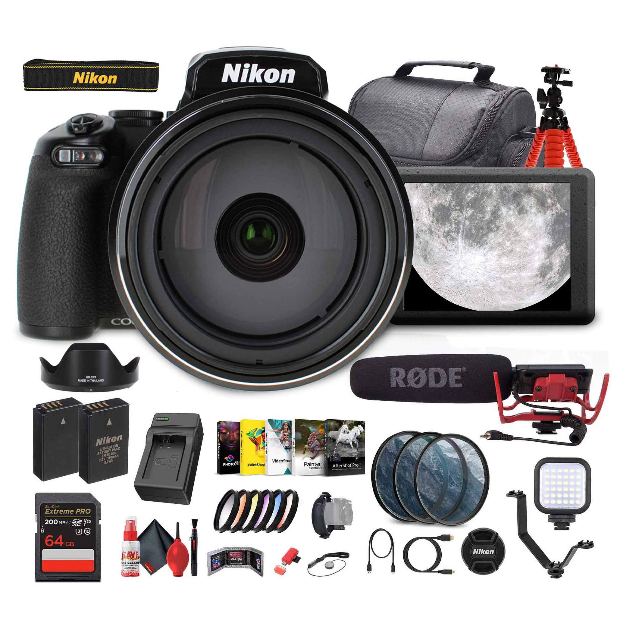 Nikon COOLPIX P1100 125x Super Zoom Compact Digital Camera + Mic + Monitor - Bundle Nikon