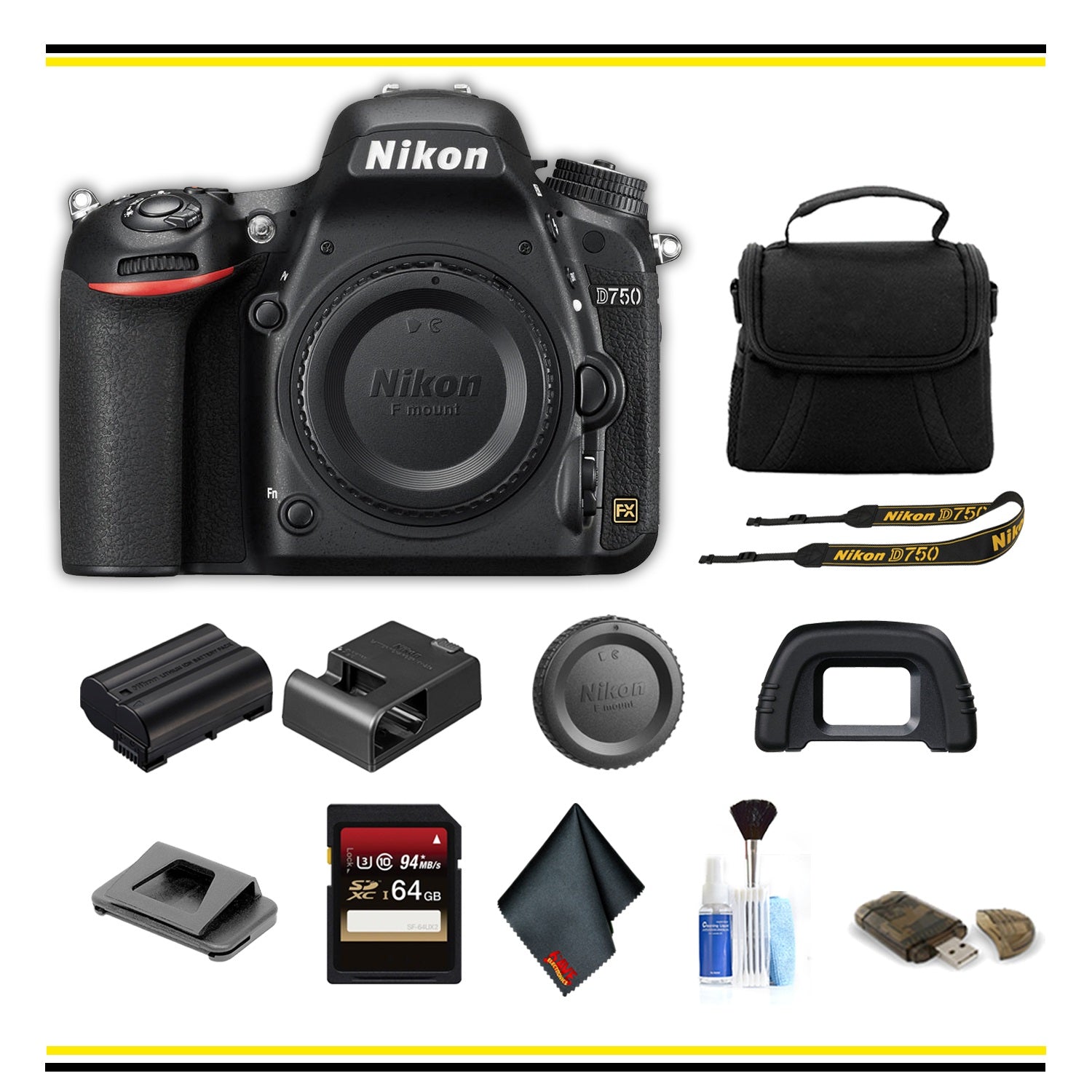 Nikon D750 DSLR Camera 1543 Starter Bundle- International Model Nikon