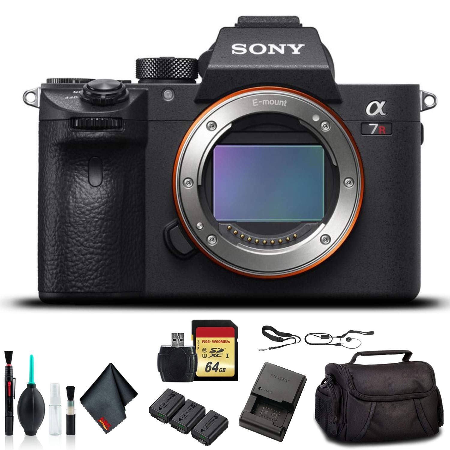 Sony Alpha a7R III Mirrorless Camera ILCE7RM3/B With Soft Bag, Additional Battery, 64GB Memory Card, Card Reader , Plus Essential Accessories Sony