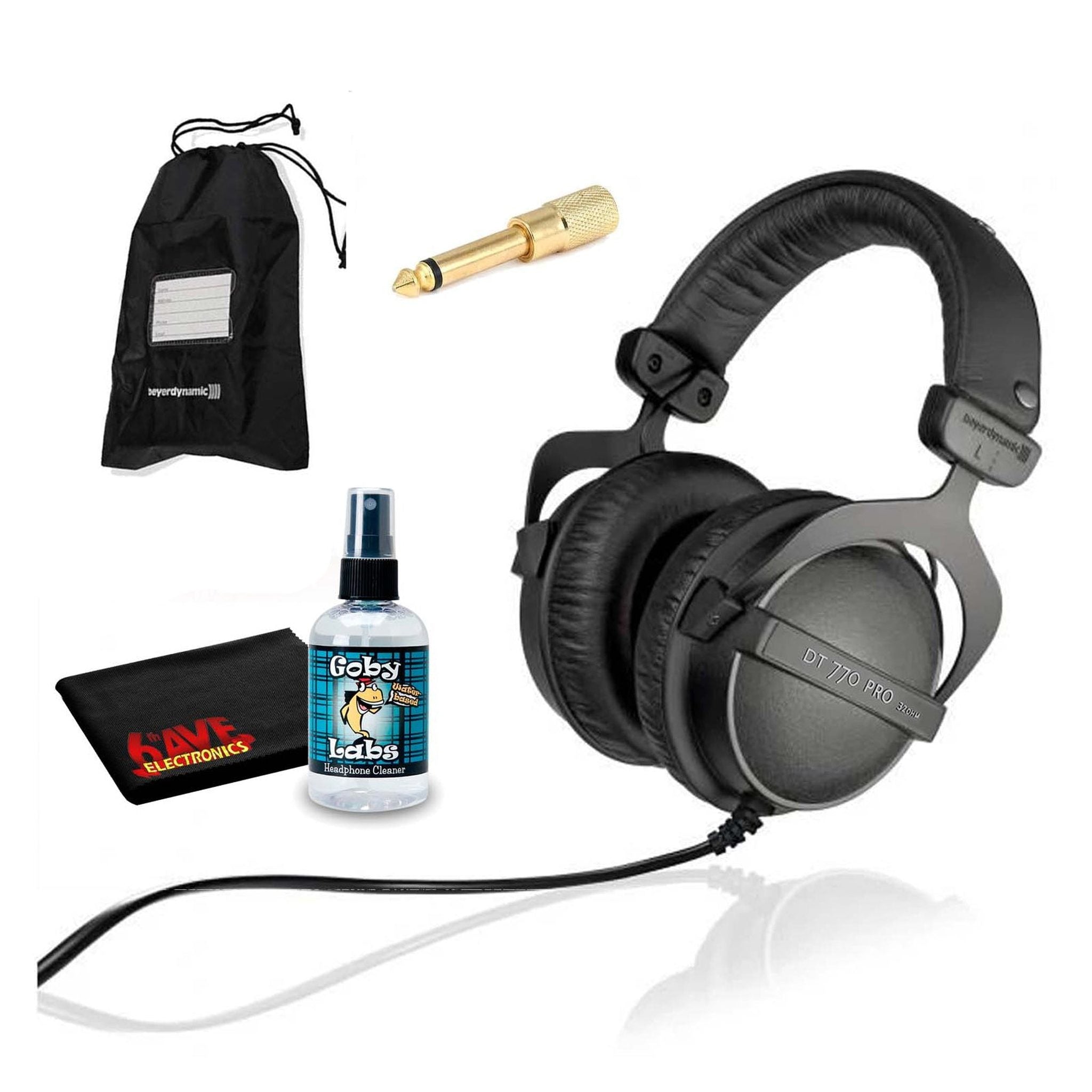 Beyerdynamic DT 770 Pro 32 ohm Professional Studio Headphones with 6Ave Headphone Cleaning Kit and Extended Warranty Bundle Beyerdynamic