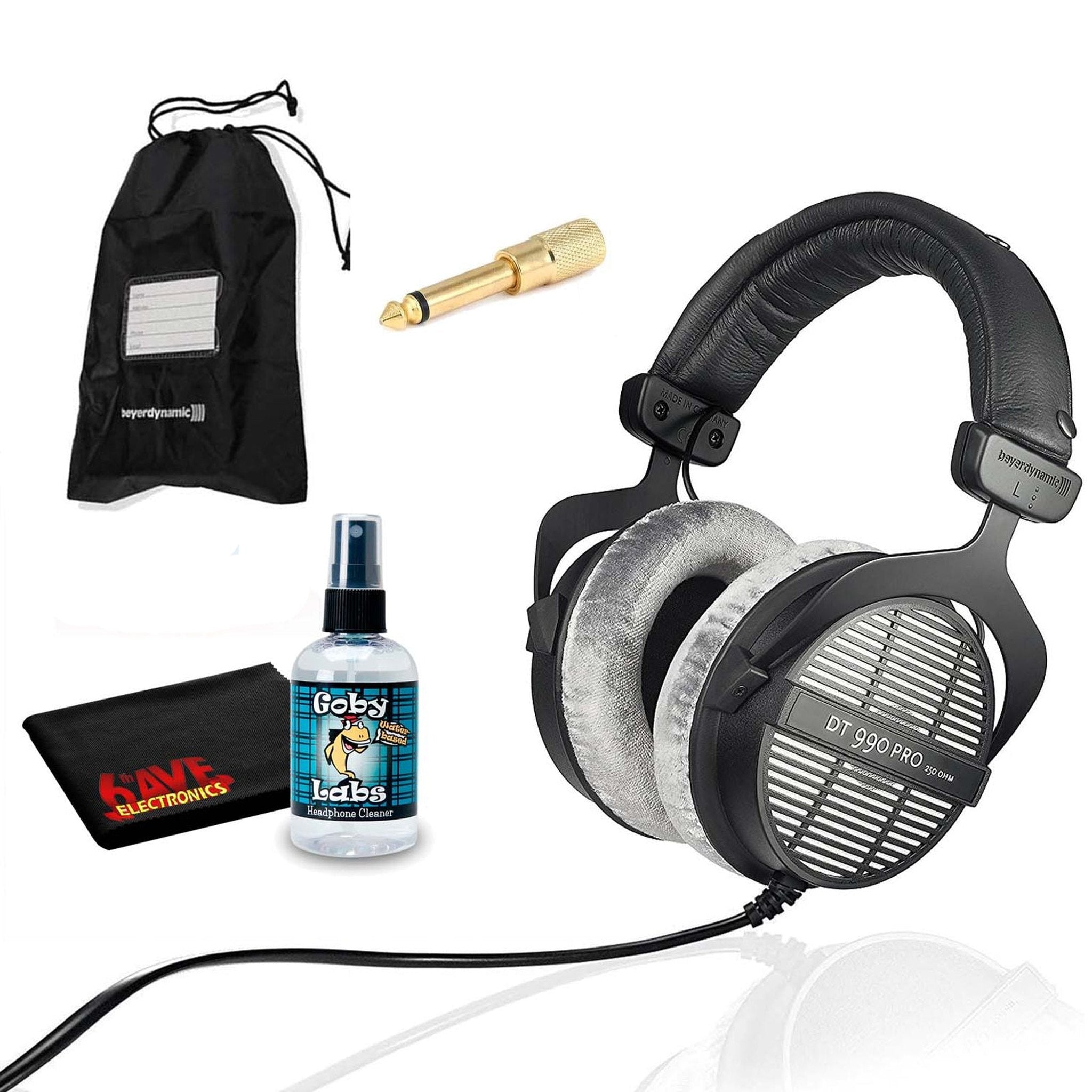 Beyerdynamic DT 990 Pro Studio Headphones with 6Ave Headphone Cleaning Kit and Extended Warranty Bundle Beyerdynamic